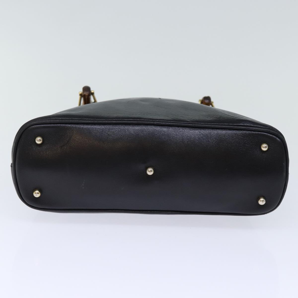 GUCCI Bamboo Hand Bag Leather 2way Black 72549