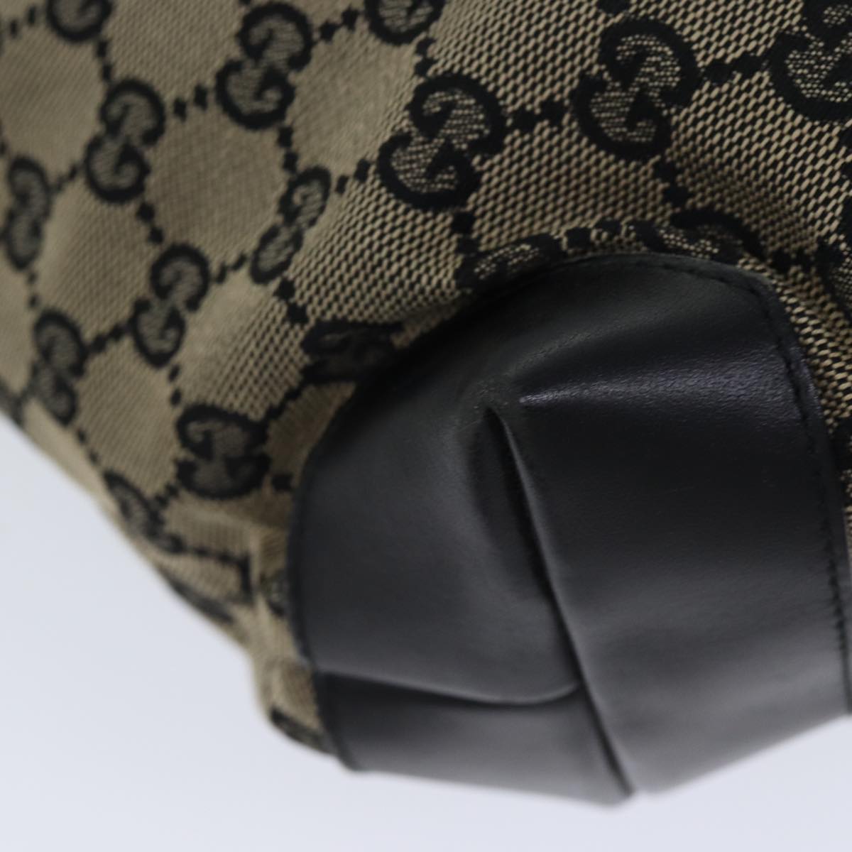 GUCCI GG Canvas Tote Bag Beige Black 72574