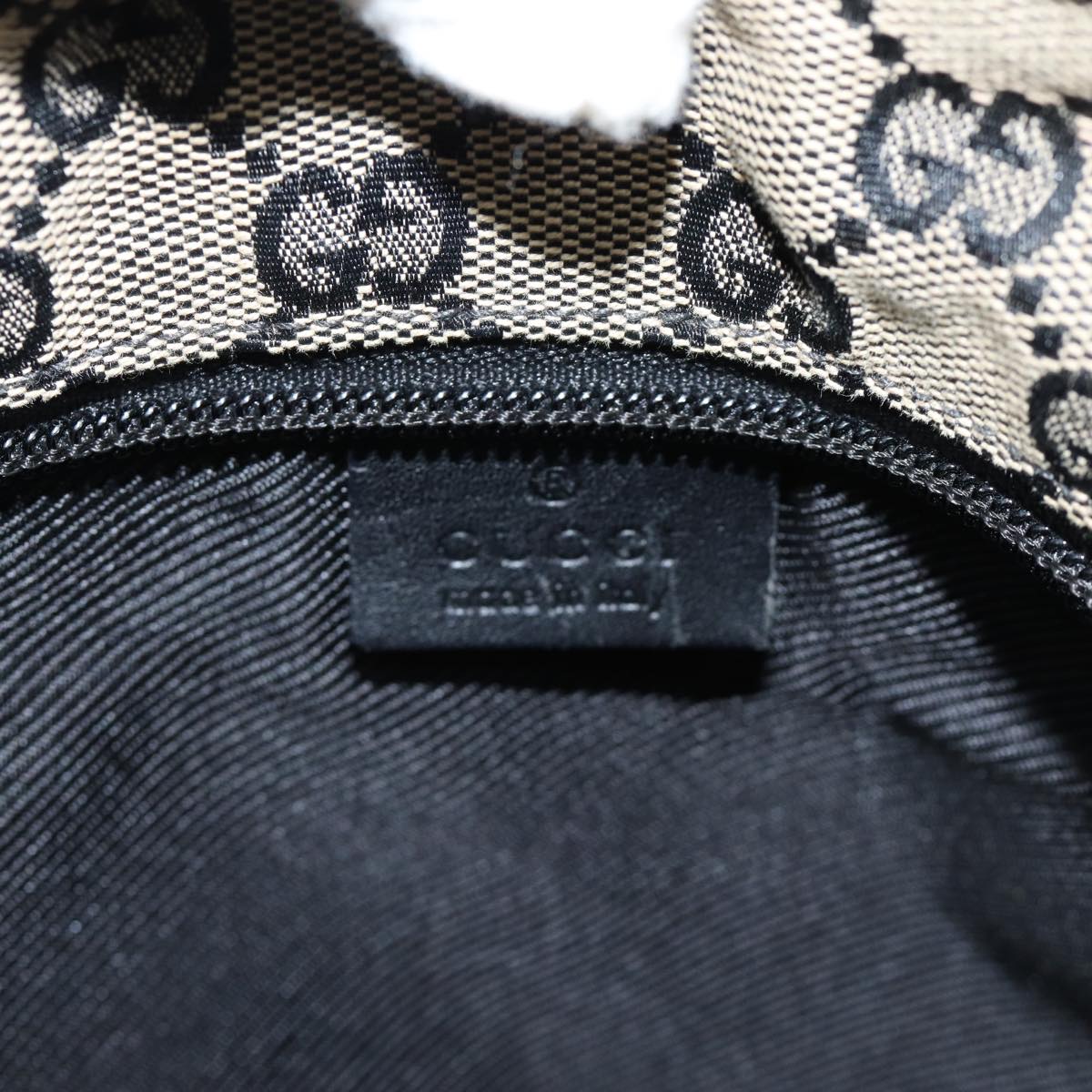 GUCCI GG Canvas Tote Bag Beige Black 72574