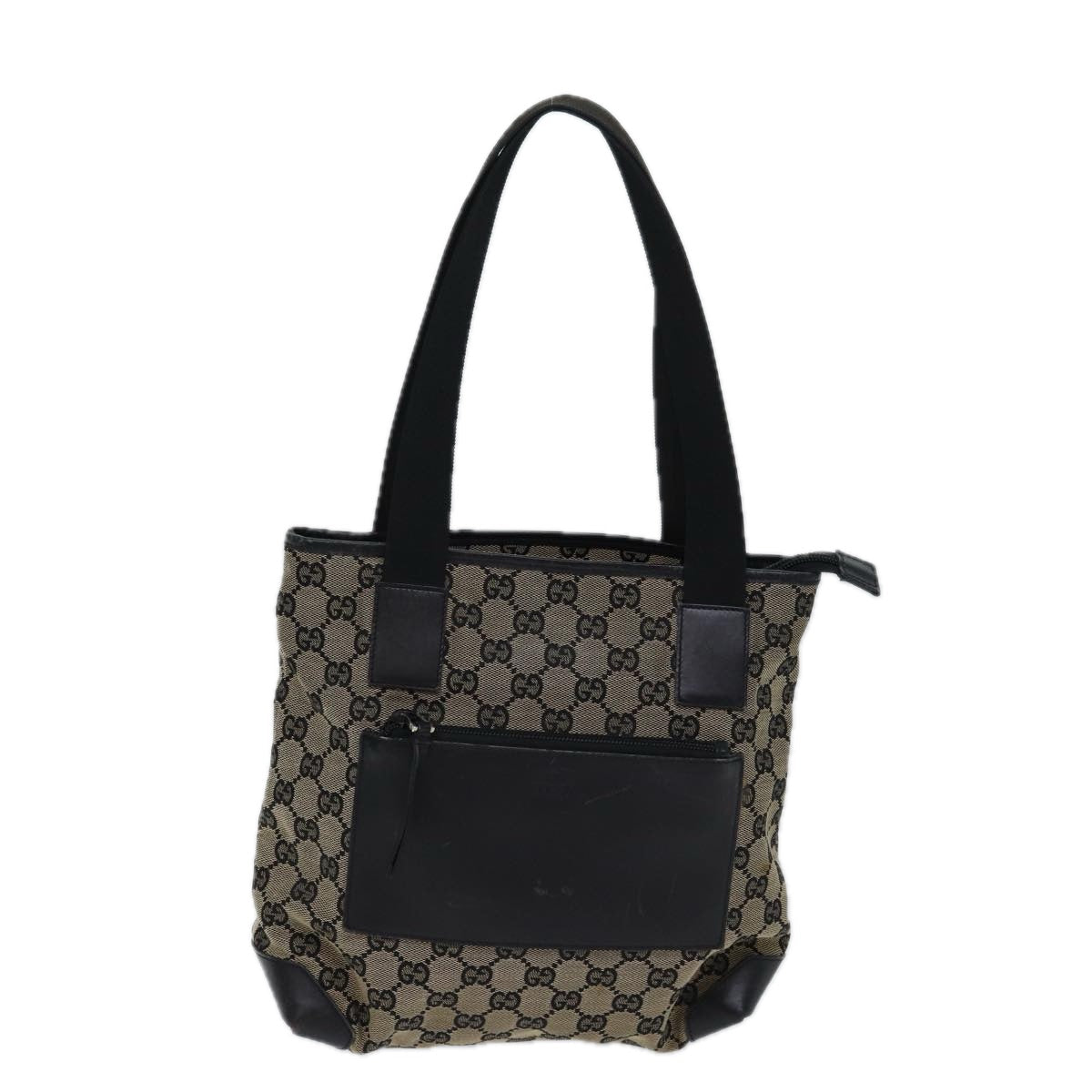 GUCCI GG Canvas Tote Bag Beige Black 72574