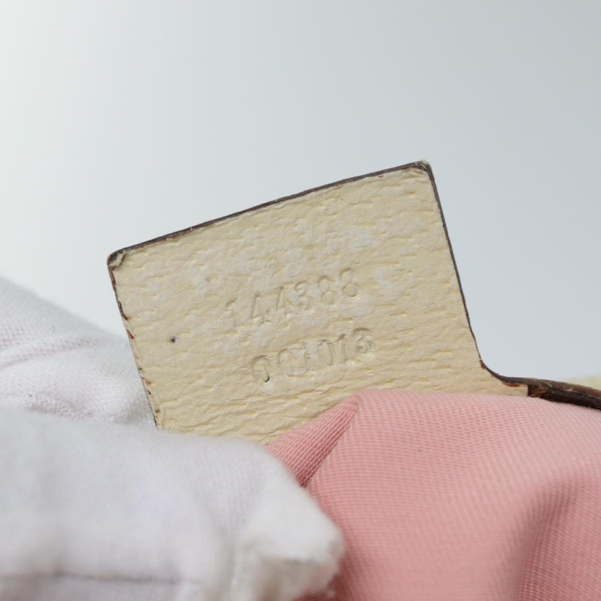 GUCCI GG Canvas Sherry Line Shoulder Bag Pink Khaki 144388 72593
