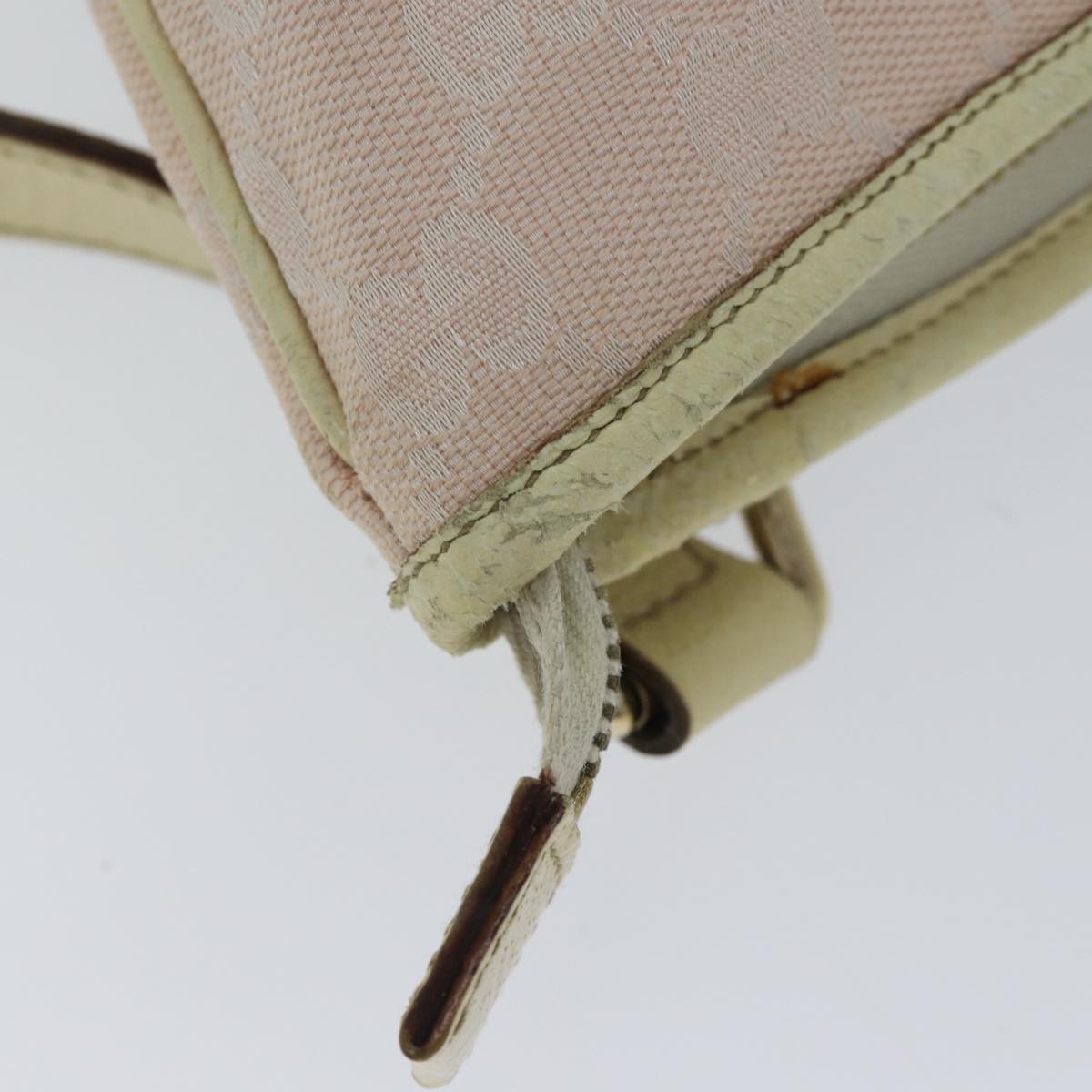 GUCCI GG Canvas Sherry Line Shoulder Bag Pink Khaki 144388 72593