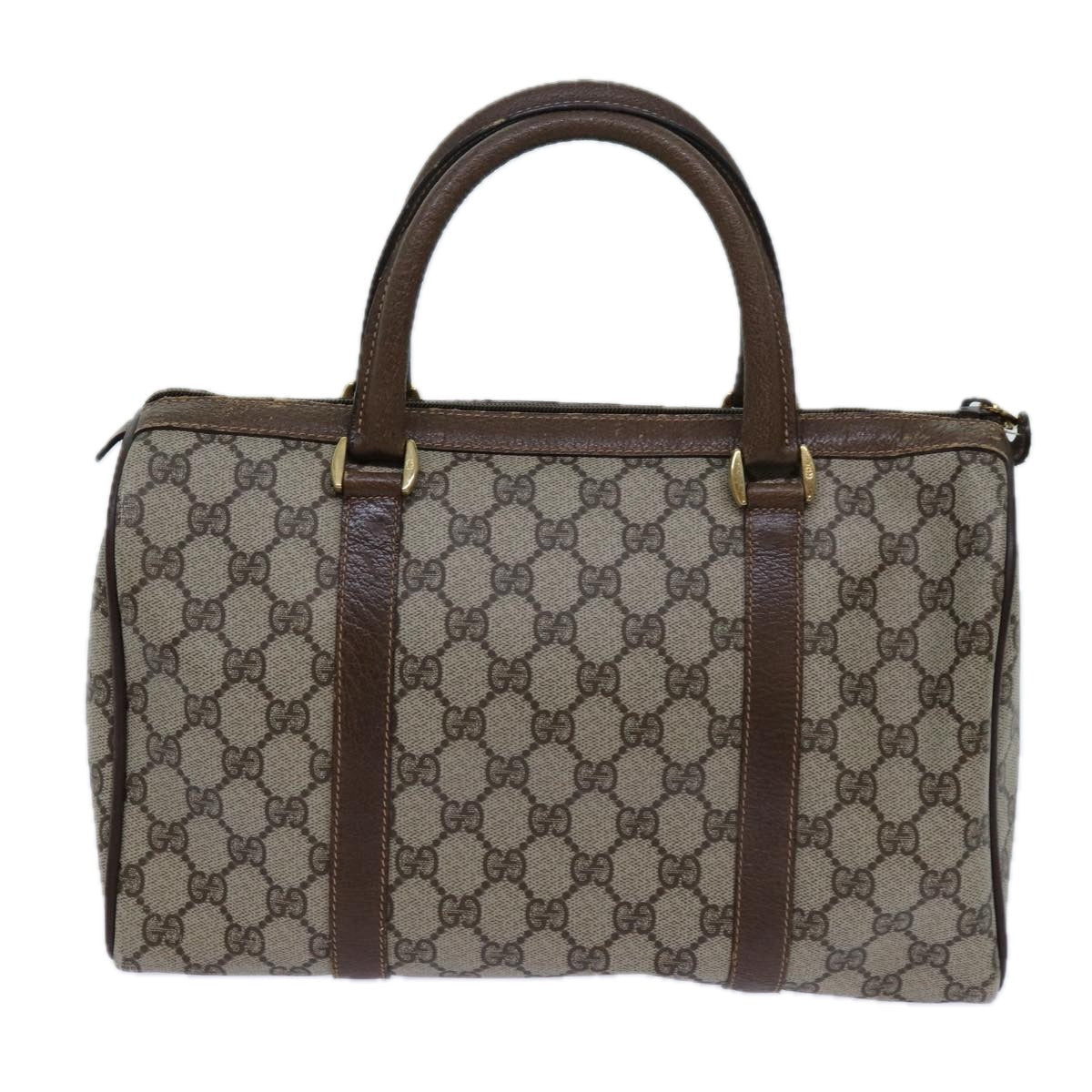 GUCCI GG Canvas Web Sherry Line Boston Bag PVC Beige Green Red 72596