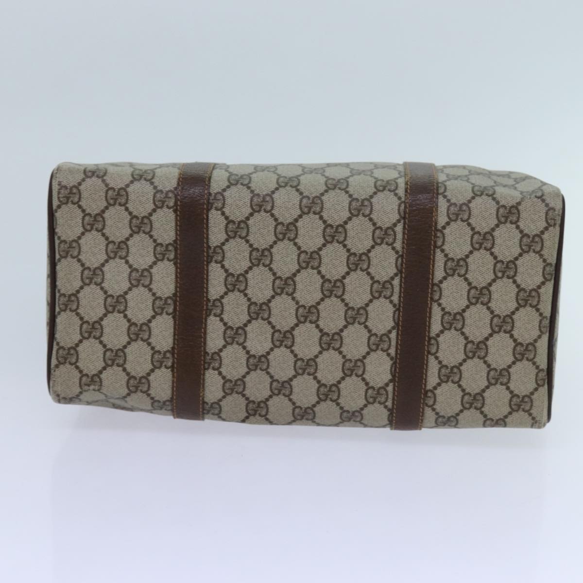 GUCCI GG Canvas Web Sherry Line Boston Bag PVC Beige Green Red 72596