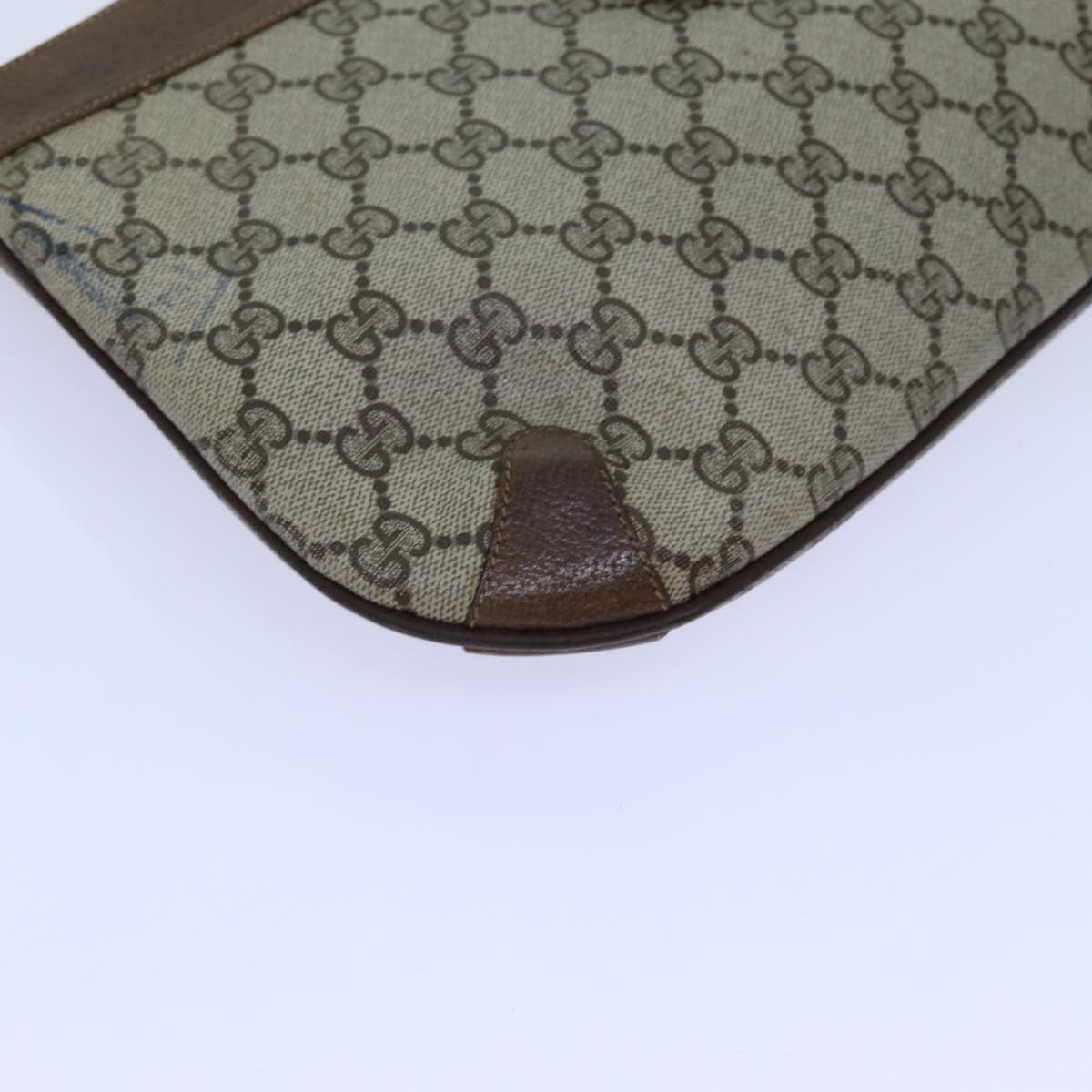 GUCCI GG Supreme Web Sherry Line Shoulder Bag Beige Green 904 02 026 72608