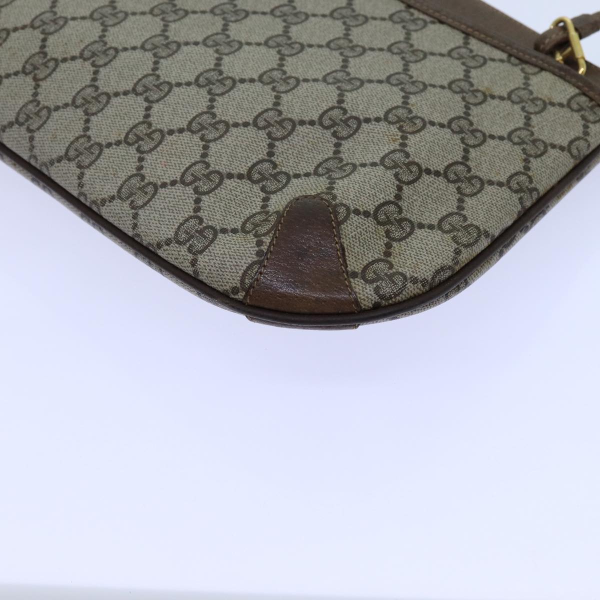 GUCCI GG Supreme Web Sherry Line Shoulder Bag Beige Green 904 02 026 72608