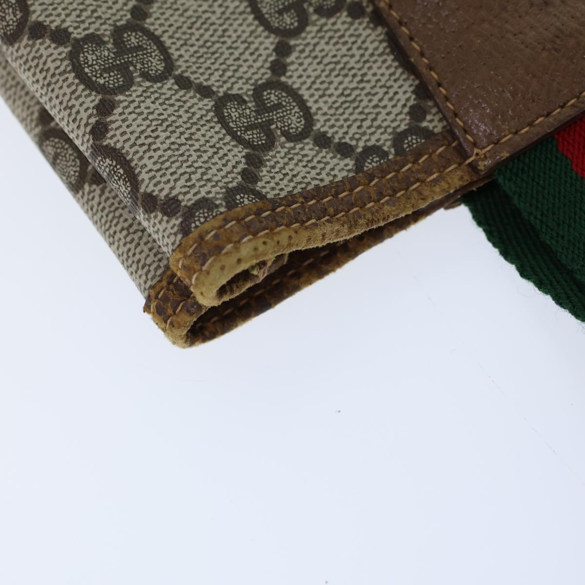 GUCCI GG Supreme Web Sherry Line Tote Bag PVC Beige Red 39 02 003 72637