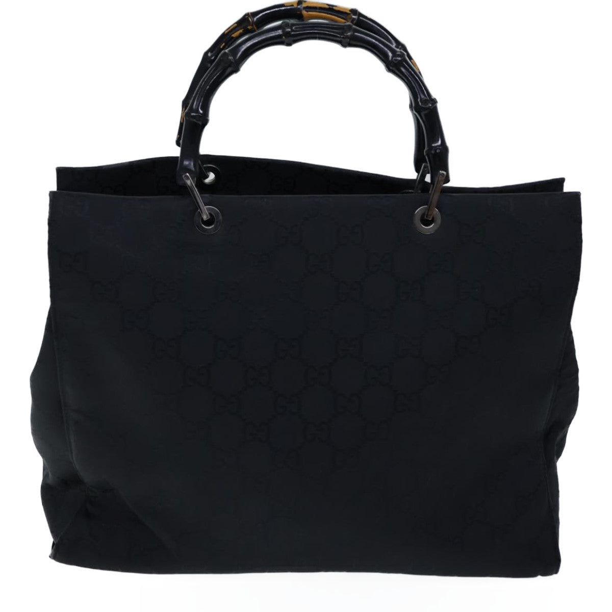 GUCCI Bamboo GG Canvas Hand Bag Nylon Black 002 1015 72641