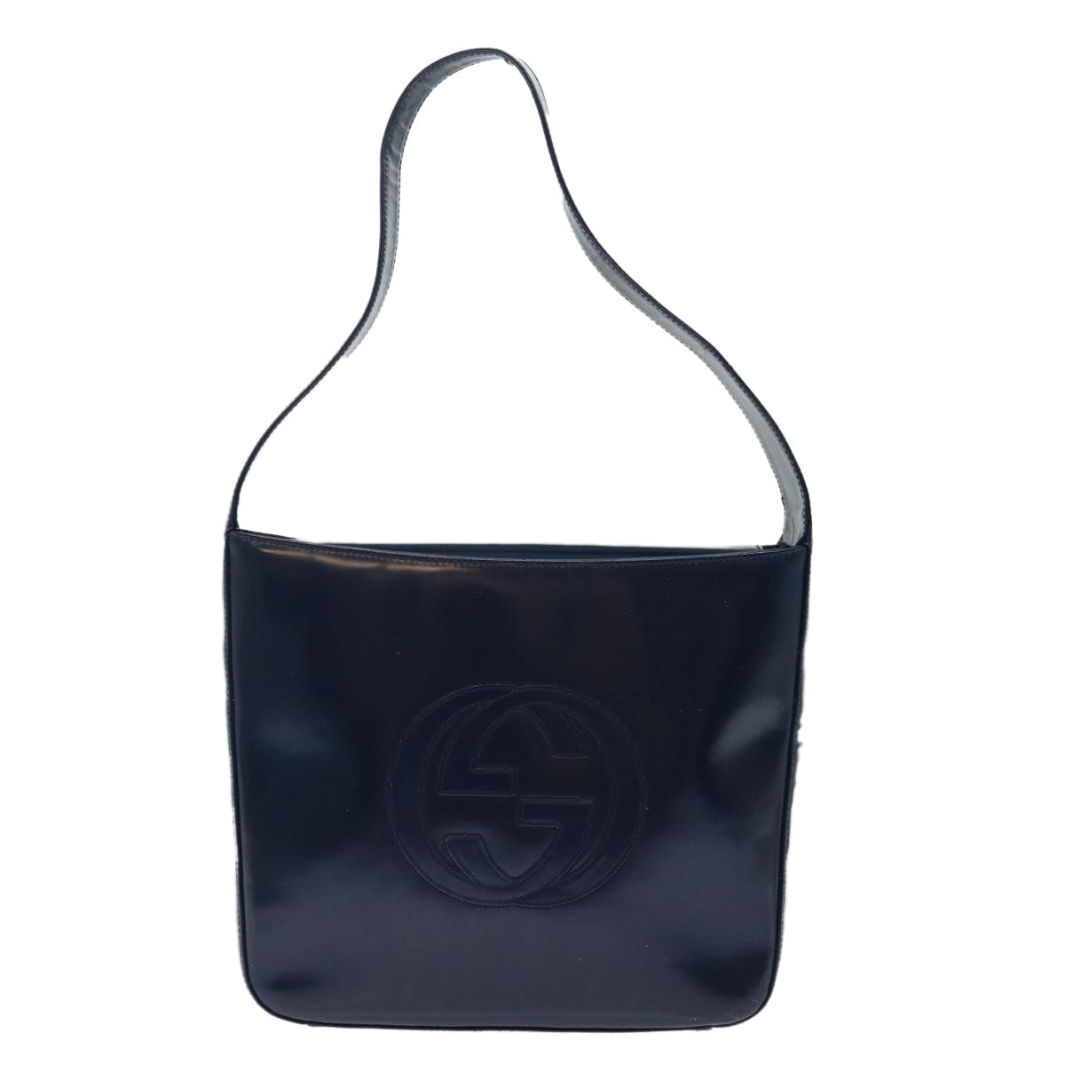 GUCCI Interlocking Shoulder Bag Enamel Navy 72657