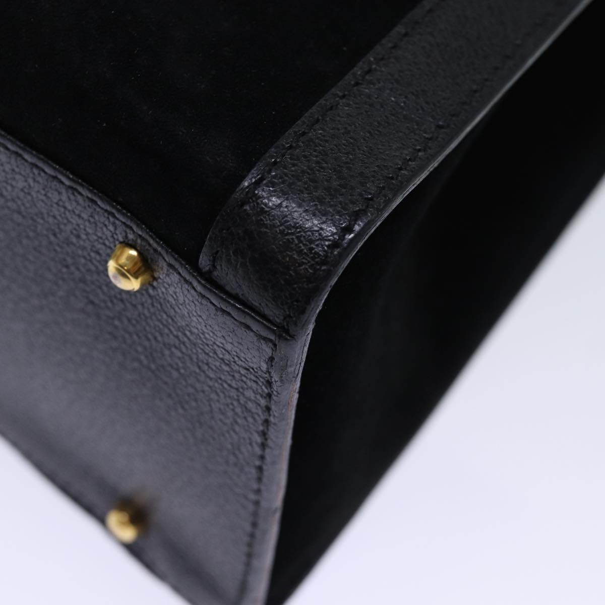 GUCCI Bamboo Hand Bag Suede Black 002 853 0260 72721