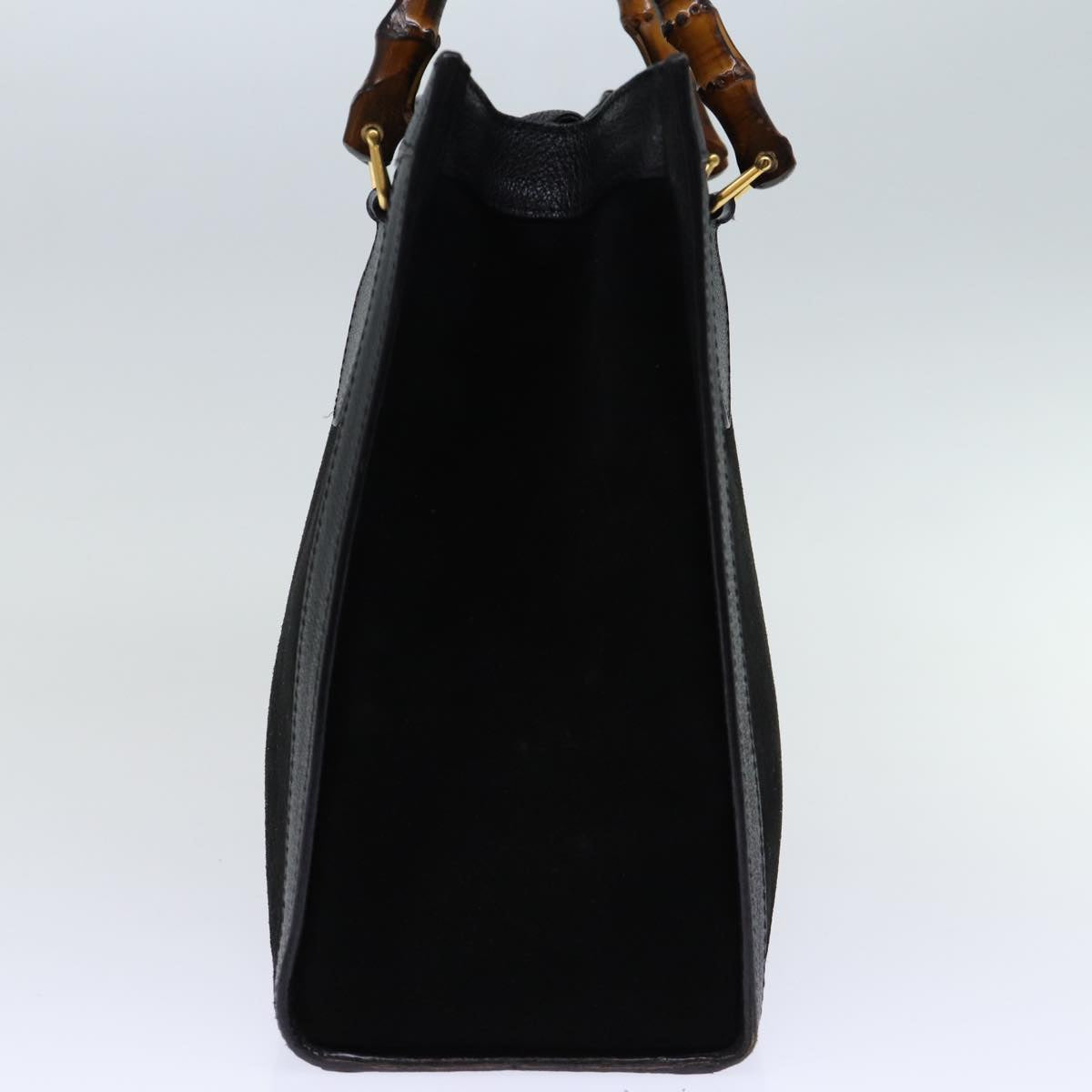 GUCCI Bamboo Hand Bag Suede Black 002 853 0260 72721