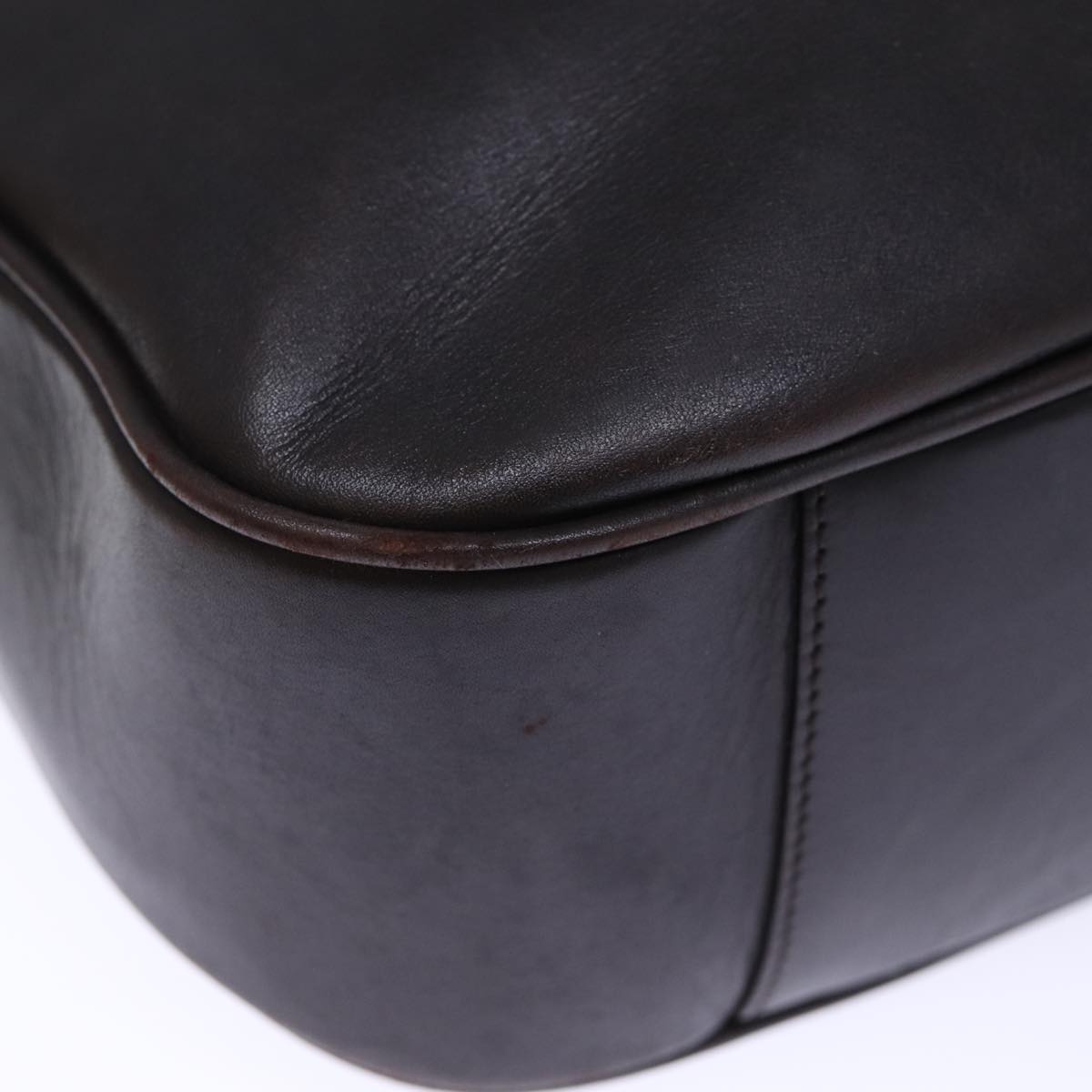 GUCCI Bamboo Hand Bag Leather 2way Brown 0011577 72734