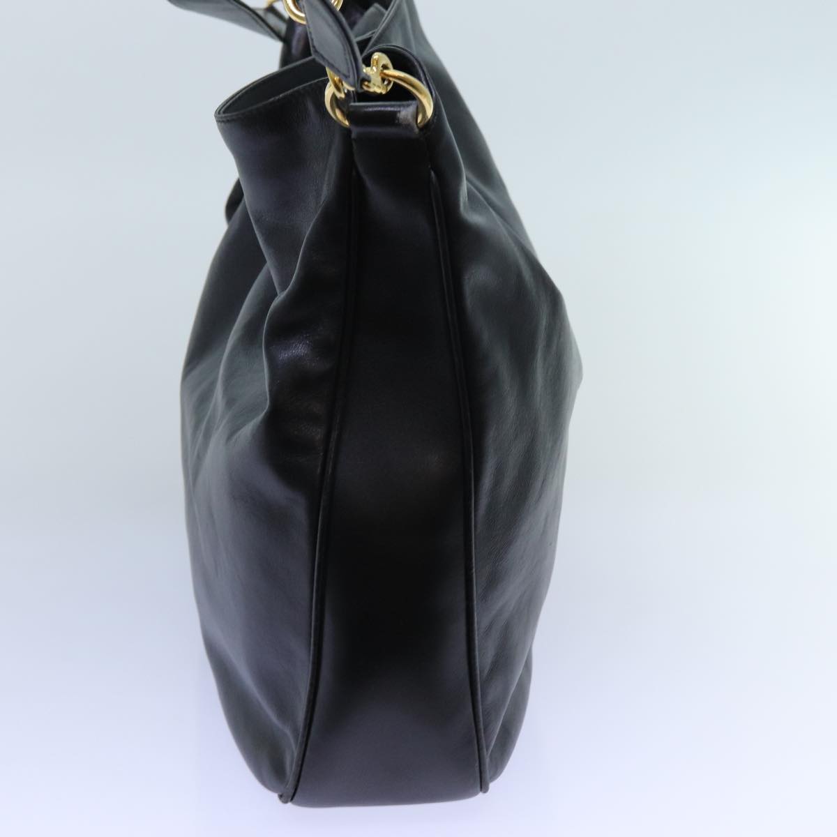 GUCCI Bamboo Hand Bag Leather 2way Black 001 1638 72735