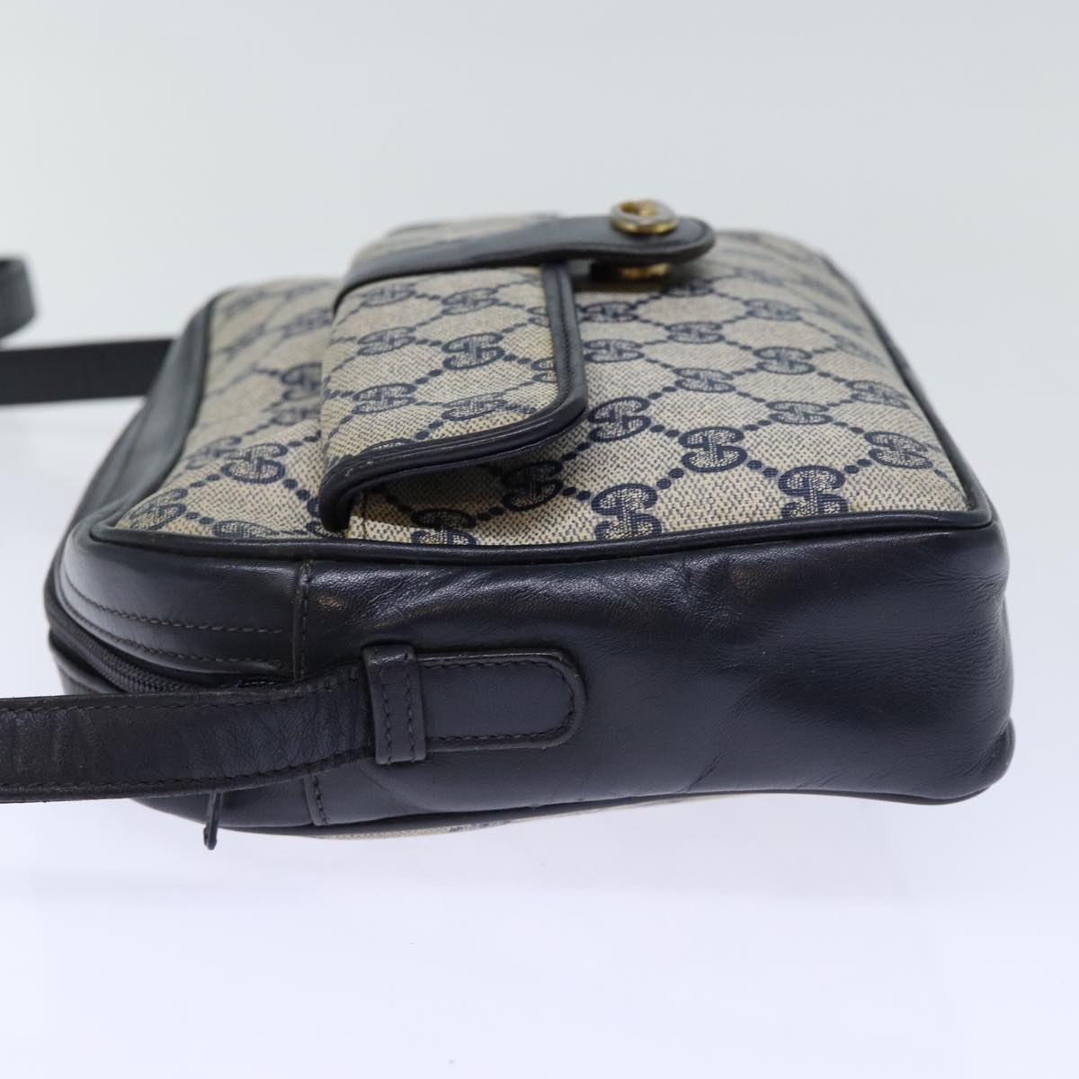 GUCCI GG Canvas Shoulder Bag PVC Navy 72758