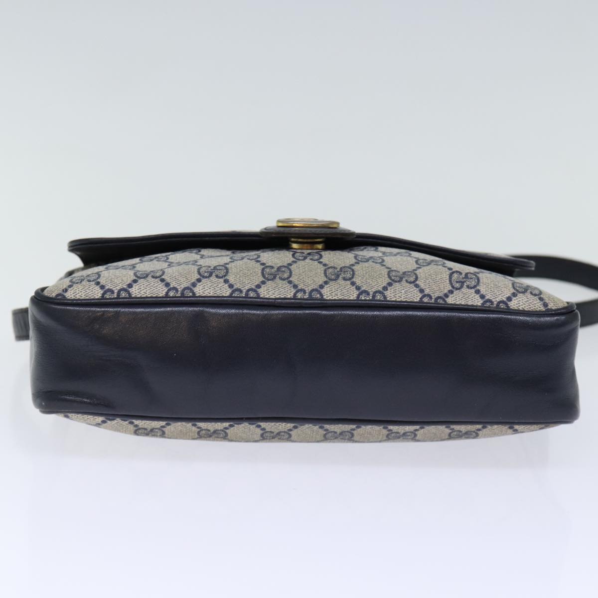 GUCCI GG Canvas Shoulder Bag PVC Navy 72758