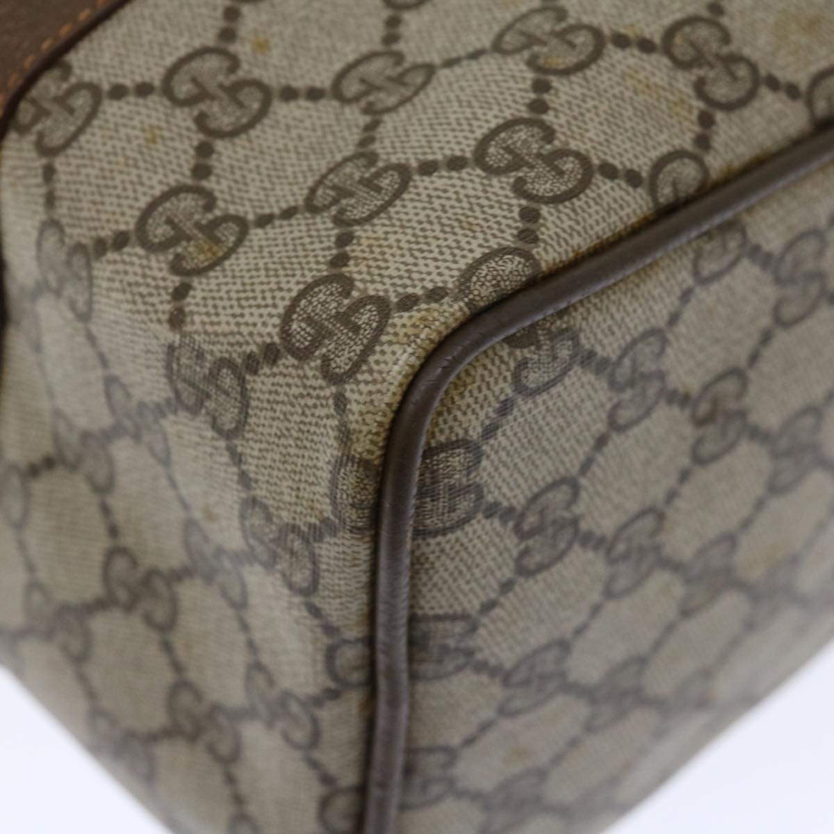 GUCCI GG Canvas Web Sherry Line Boston Bag PVC Beige Green Red 72785