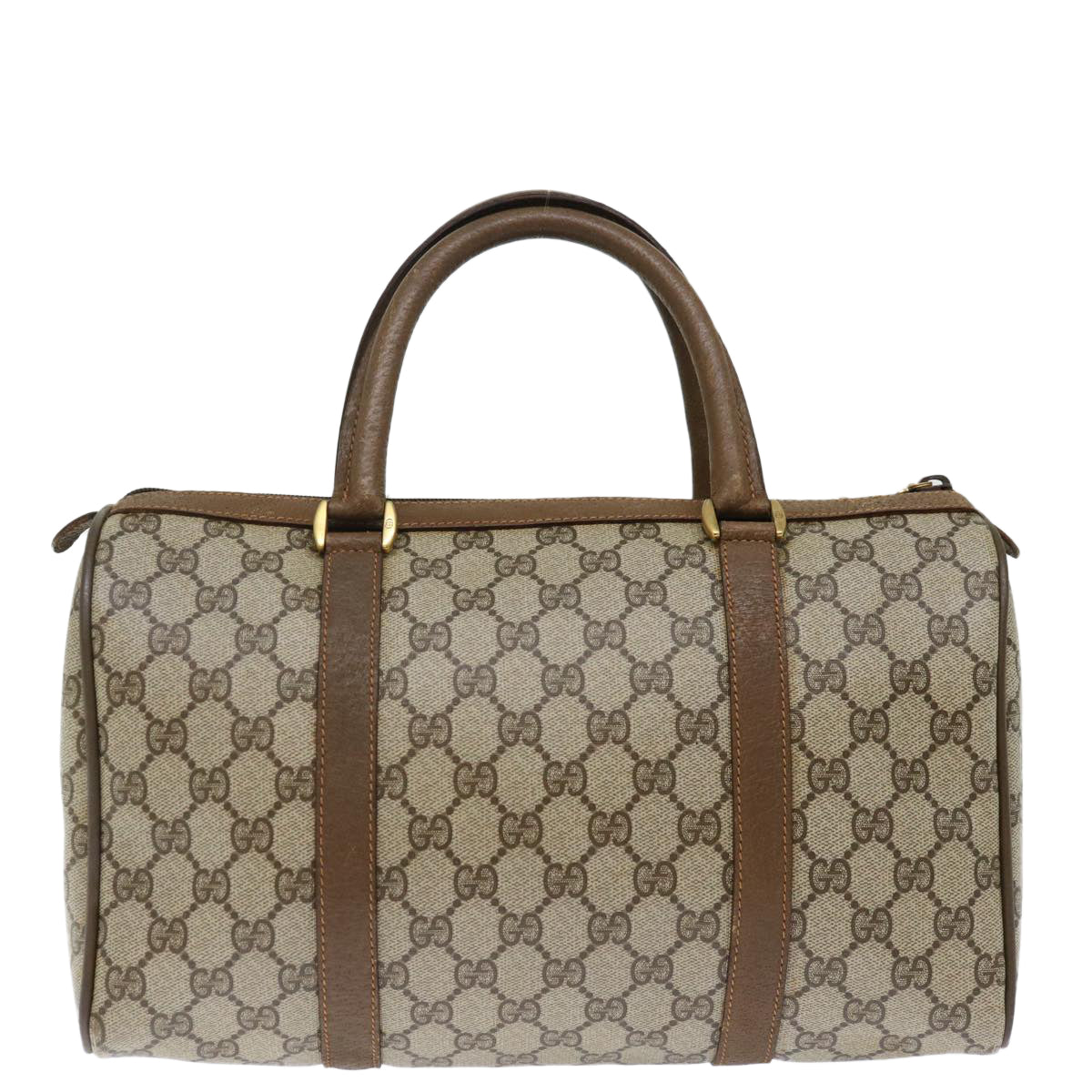 GUCCI GG Canvas Web Sherry Line Boston Bag PVC Beige Green Red 72785