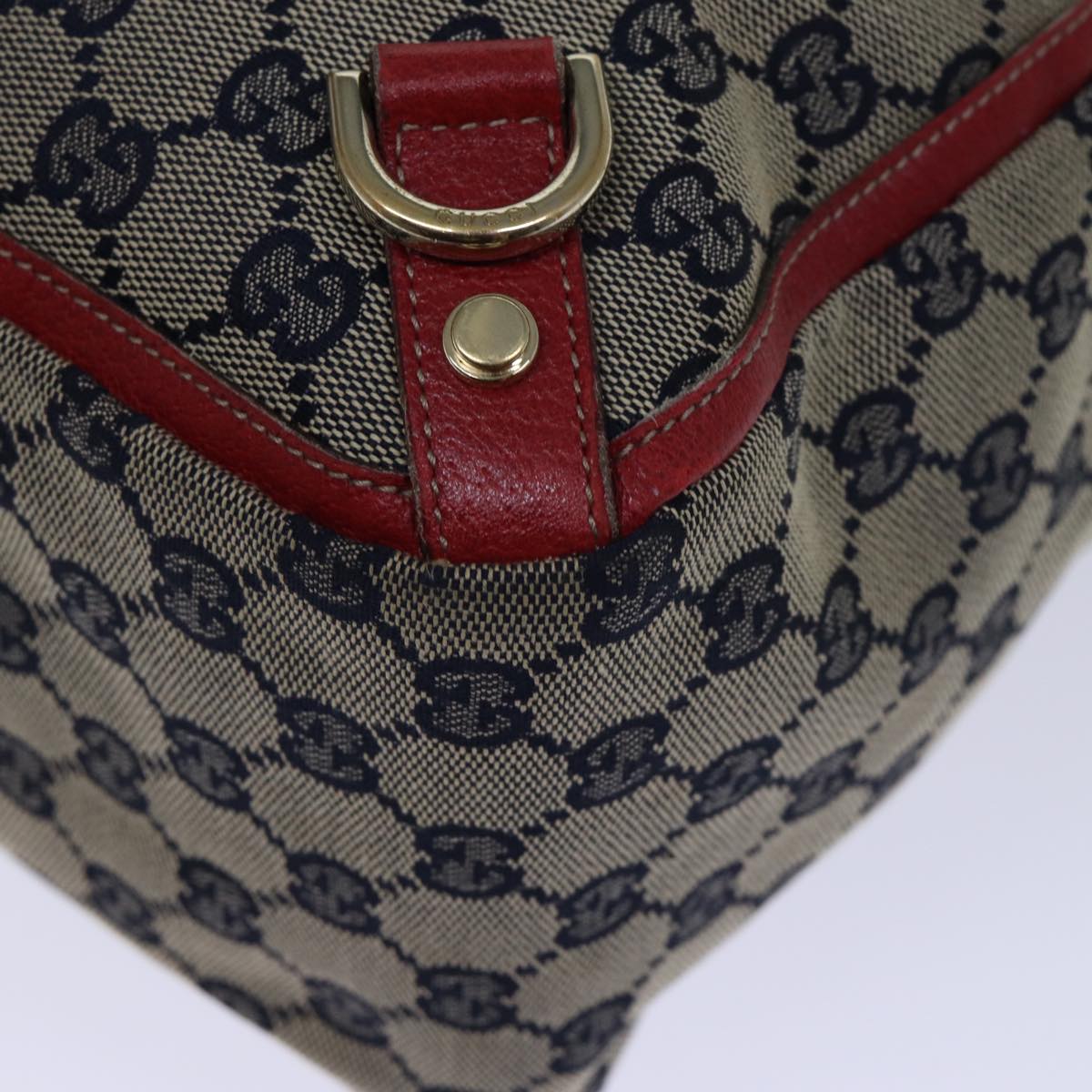 GUCCI GG Canvas Abbey Tote Bag Navy Red 72790