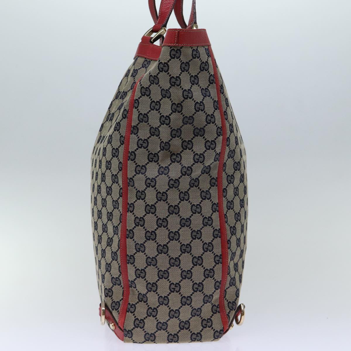 GUCCI GG Canvas Abbey Tote Bag Navy Red 72790