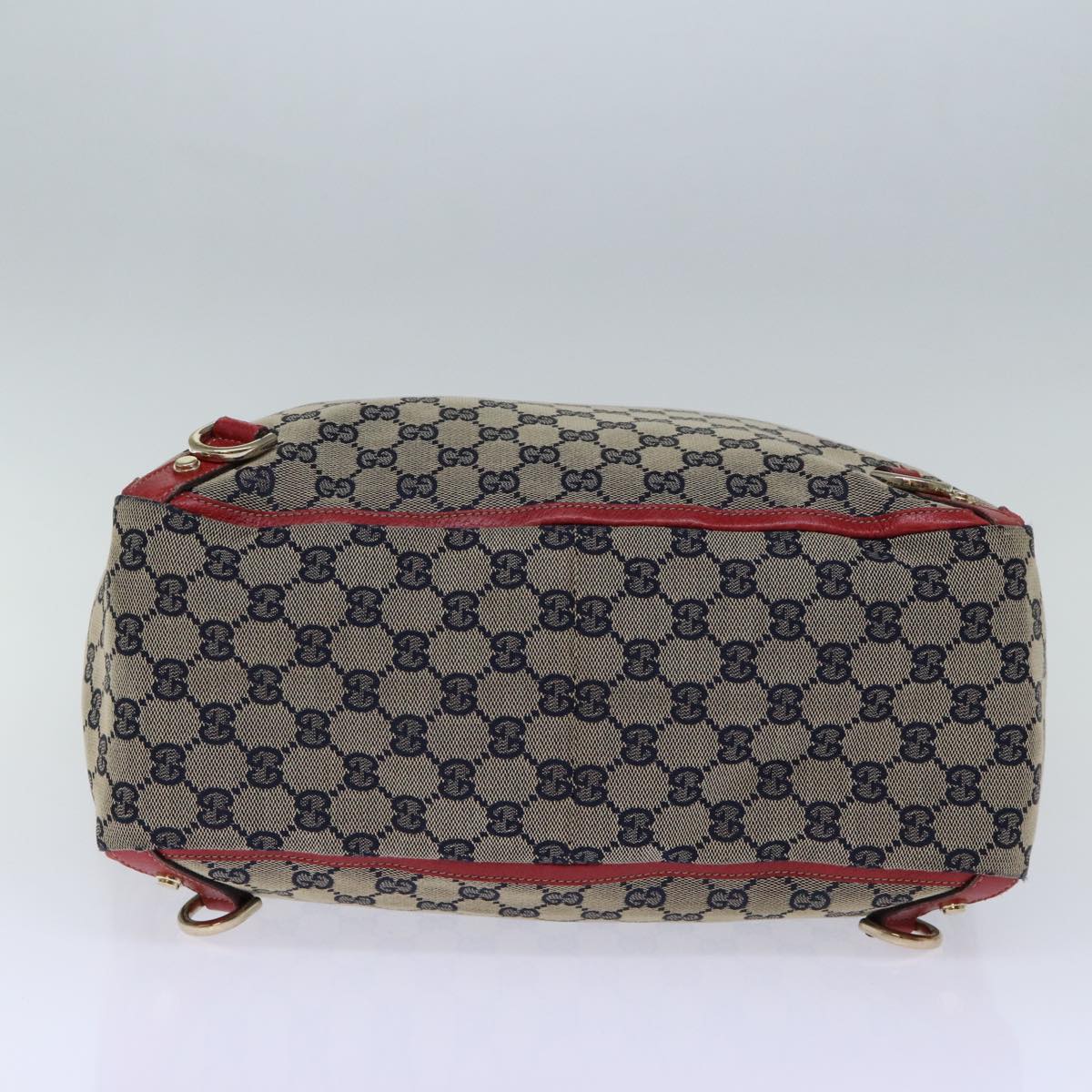 GUCCI GG Canvas Abbey Tote Bag Navy Red 72790