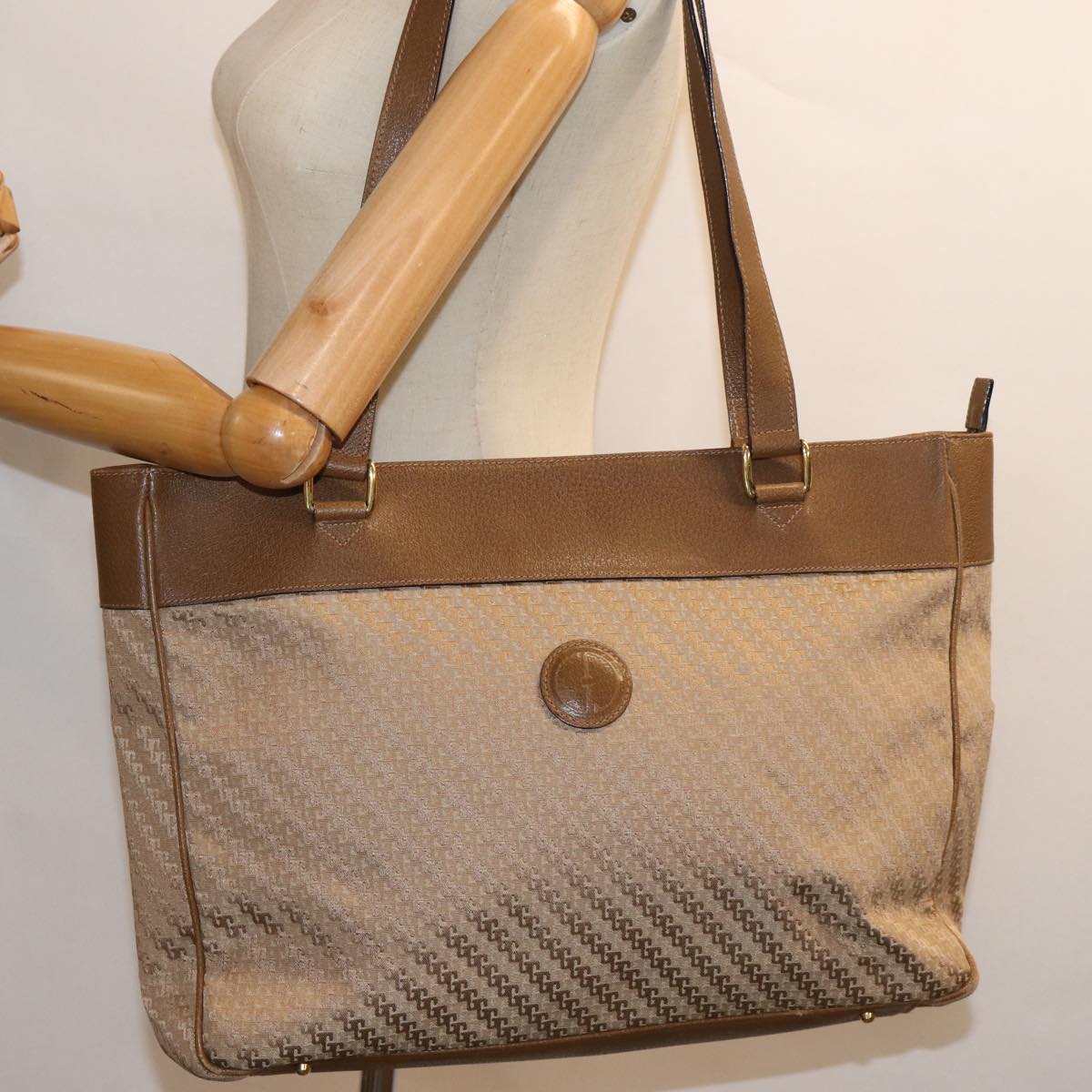 GUCCI Tote Bag Canvas Beige Brown 72800