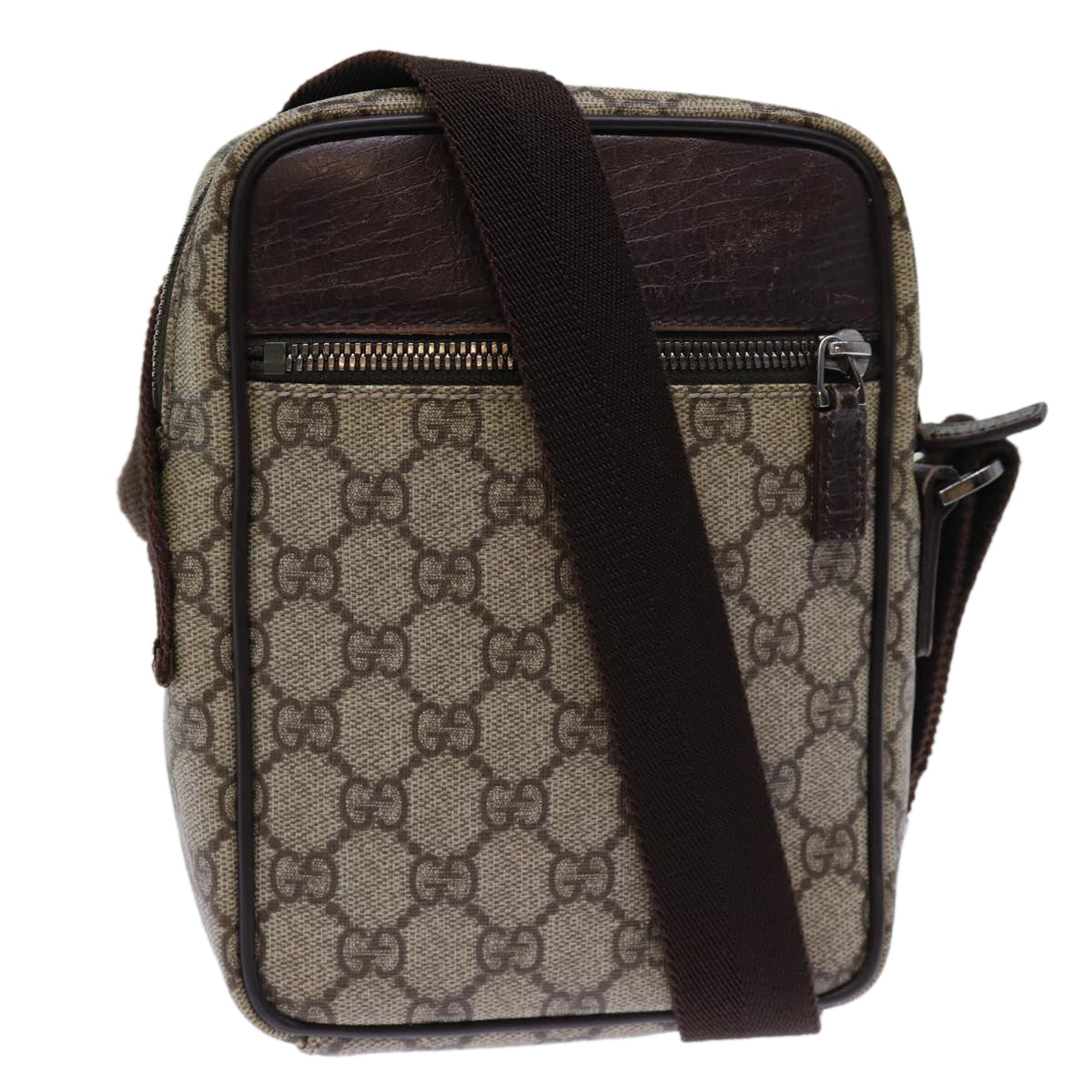 GUCCI GG Canvas Shoulder Bag PVC Beige 72811