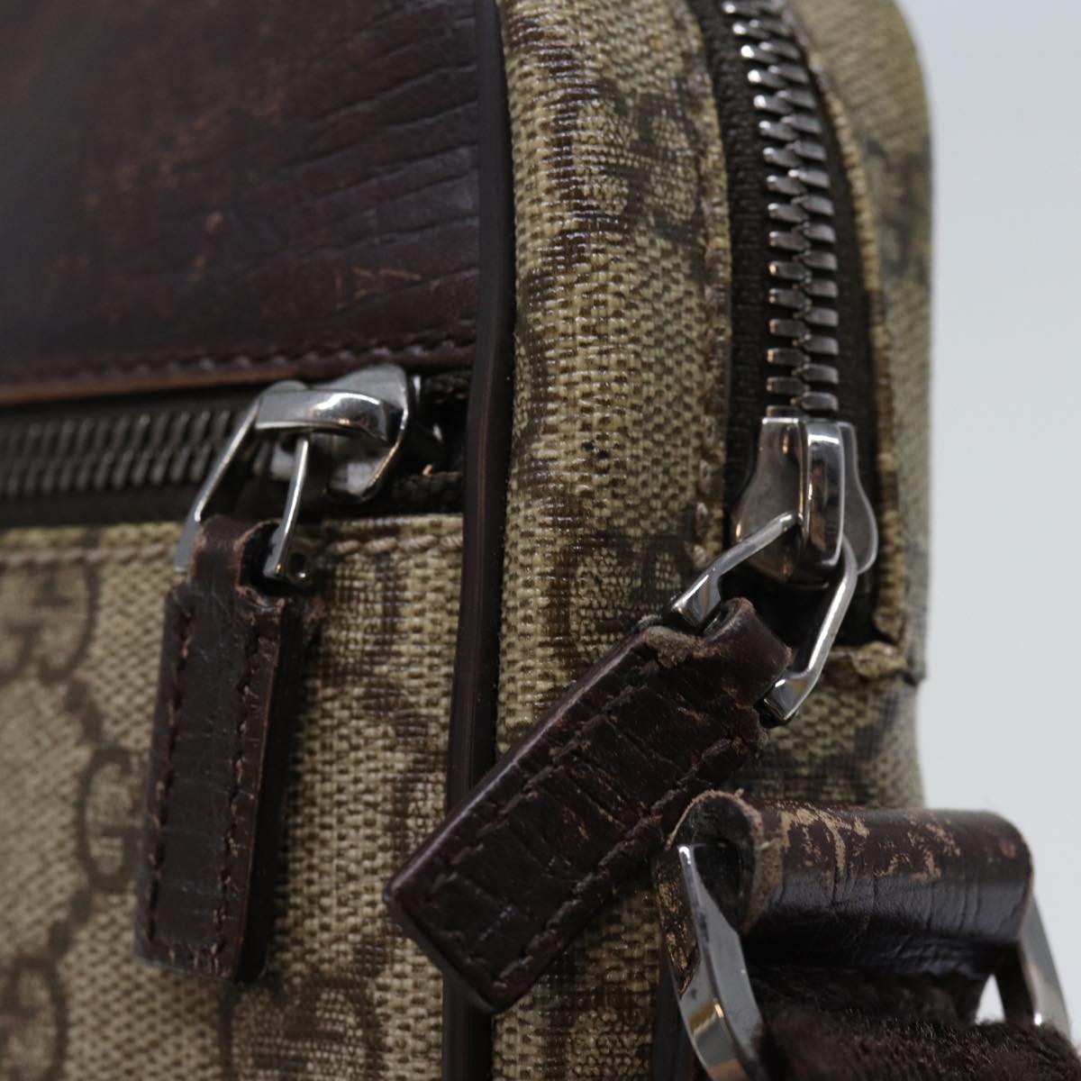 GUCCI GG Canvas Shoulder Bag PVC Beige 72811