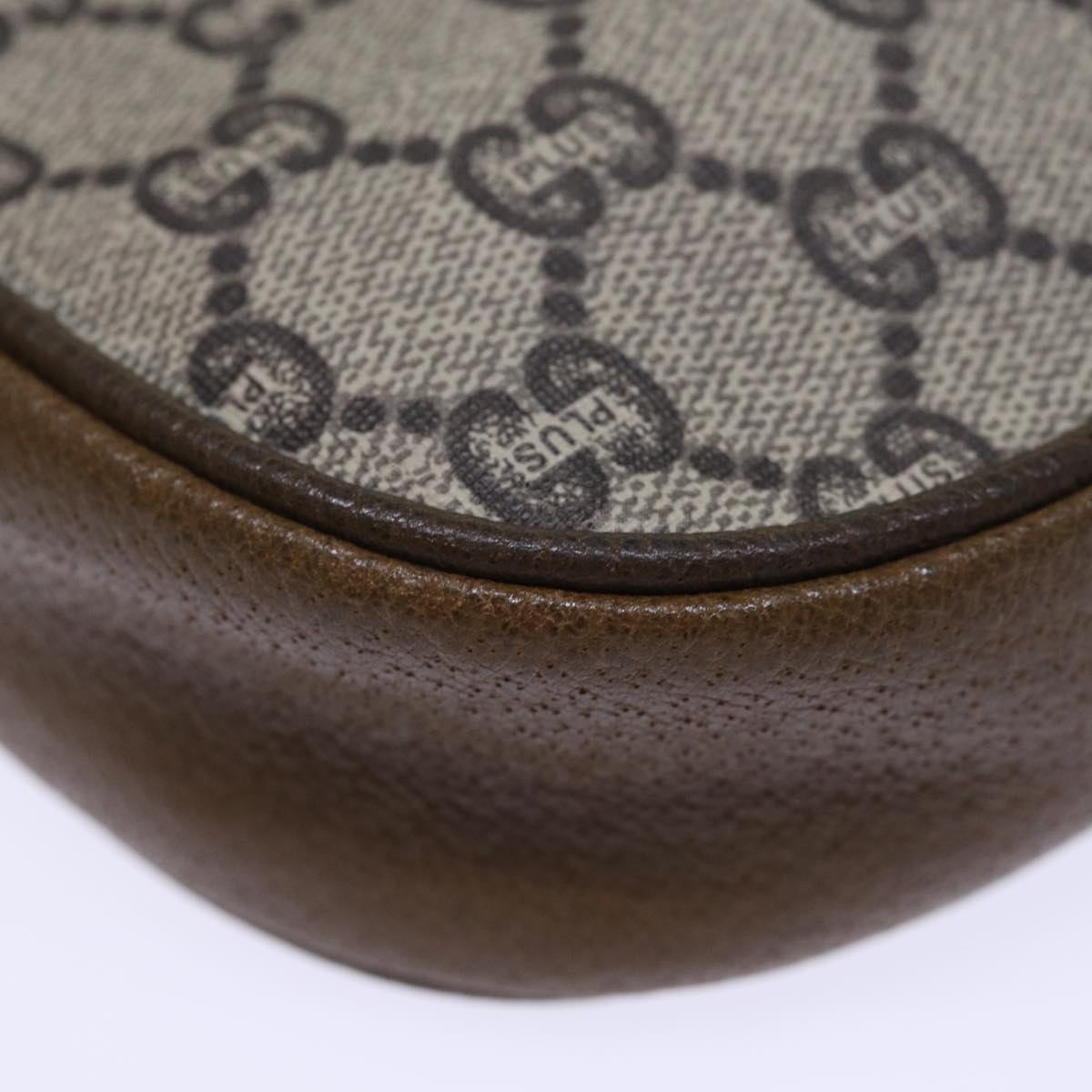 GUCCI GG PLUS Canvas Shoulder Bag PVC Beige 72812