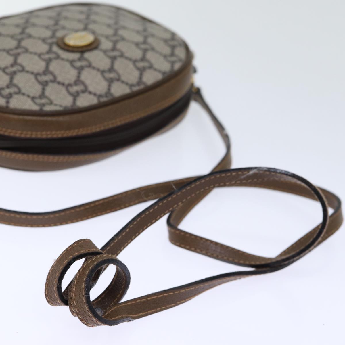 GUCCI GG PLUS Canvas Shoulder Bag PVC Beige 72812