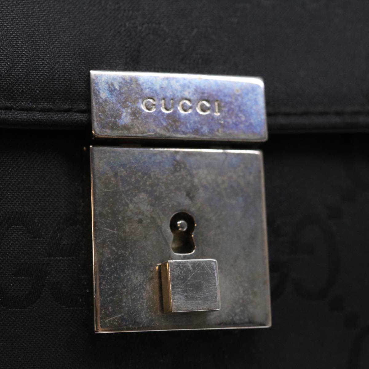 GUCCI GG Canvas Clutch Bag Nylon Black 72813