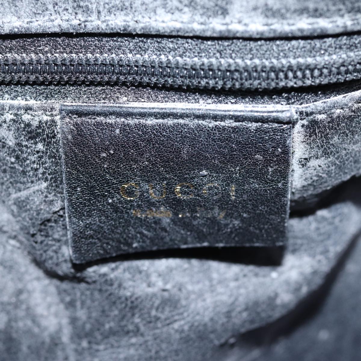 GUCCI Bamboo Hand Bag Leather Black 001 1998 1577 72814