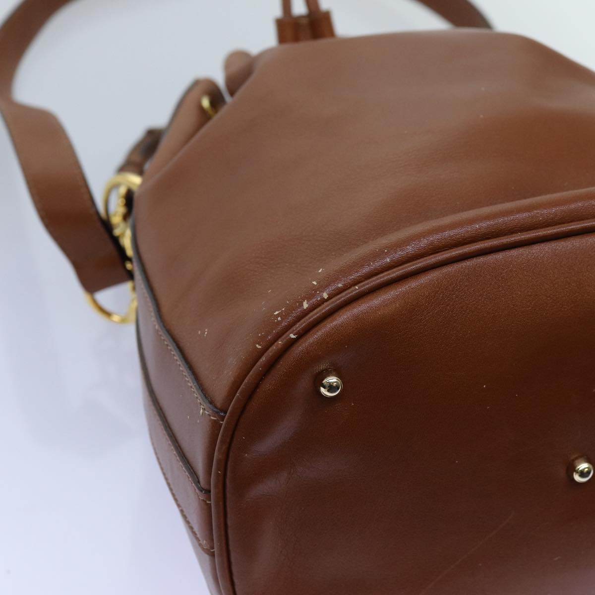 GUCCI Bamboo Hand Bag Leather 2way Brown 001 2865 1657 72828