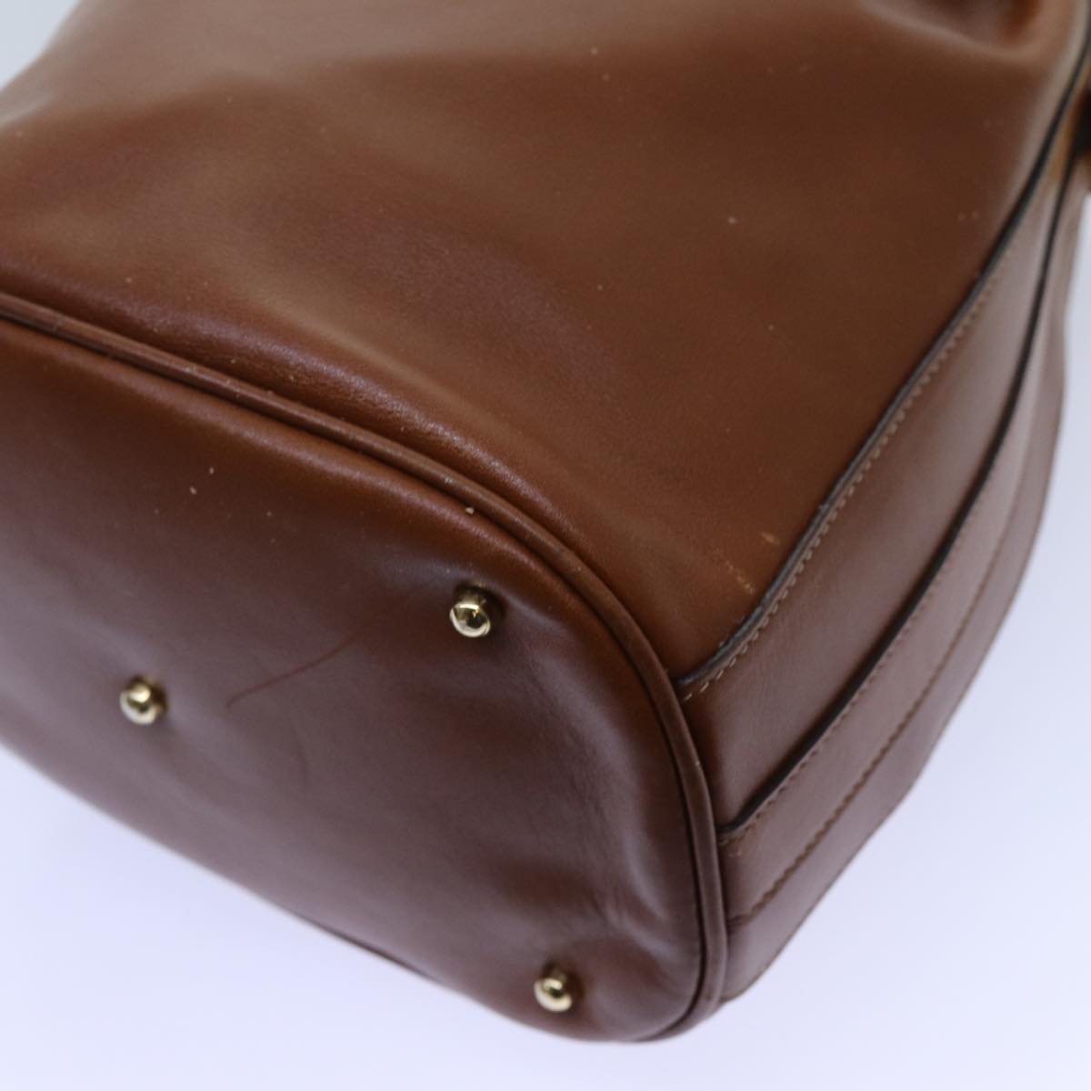 GUCCI Bamboo Hand Bag Leather 2way Brown 001 2865 1657 72828