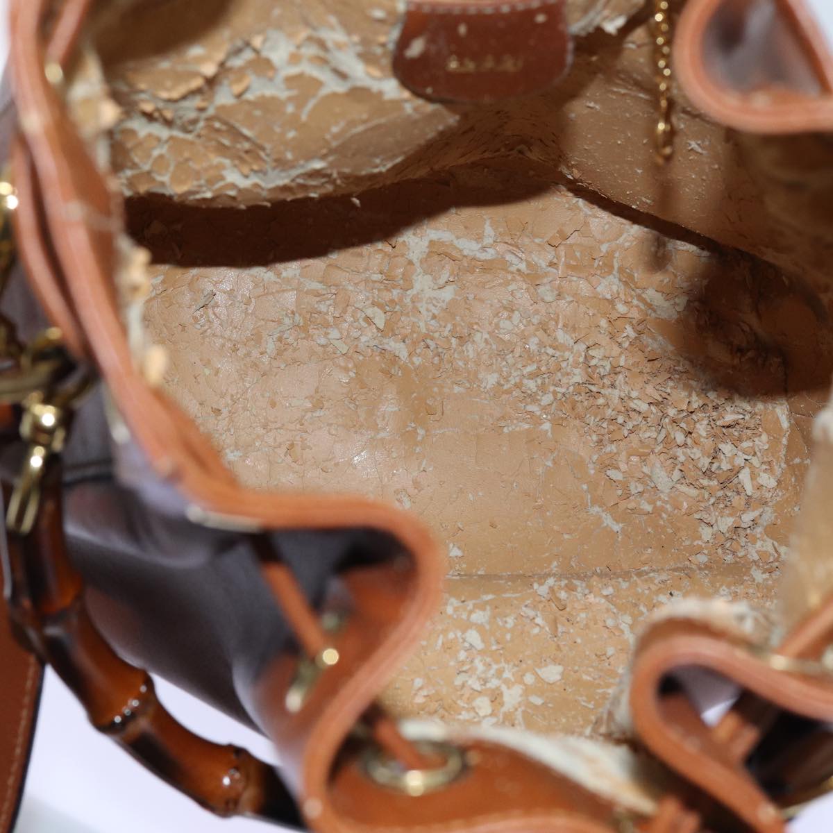 GUCCI Bamboo Hand Bag Leather 2way Brown 001 2865 1657 72828