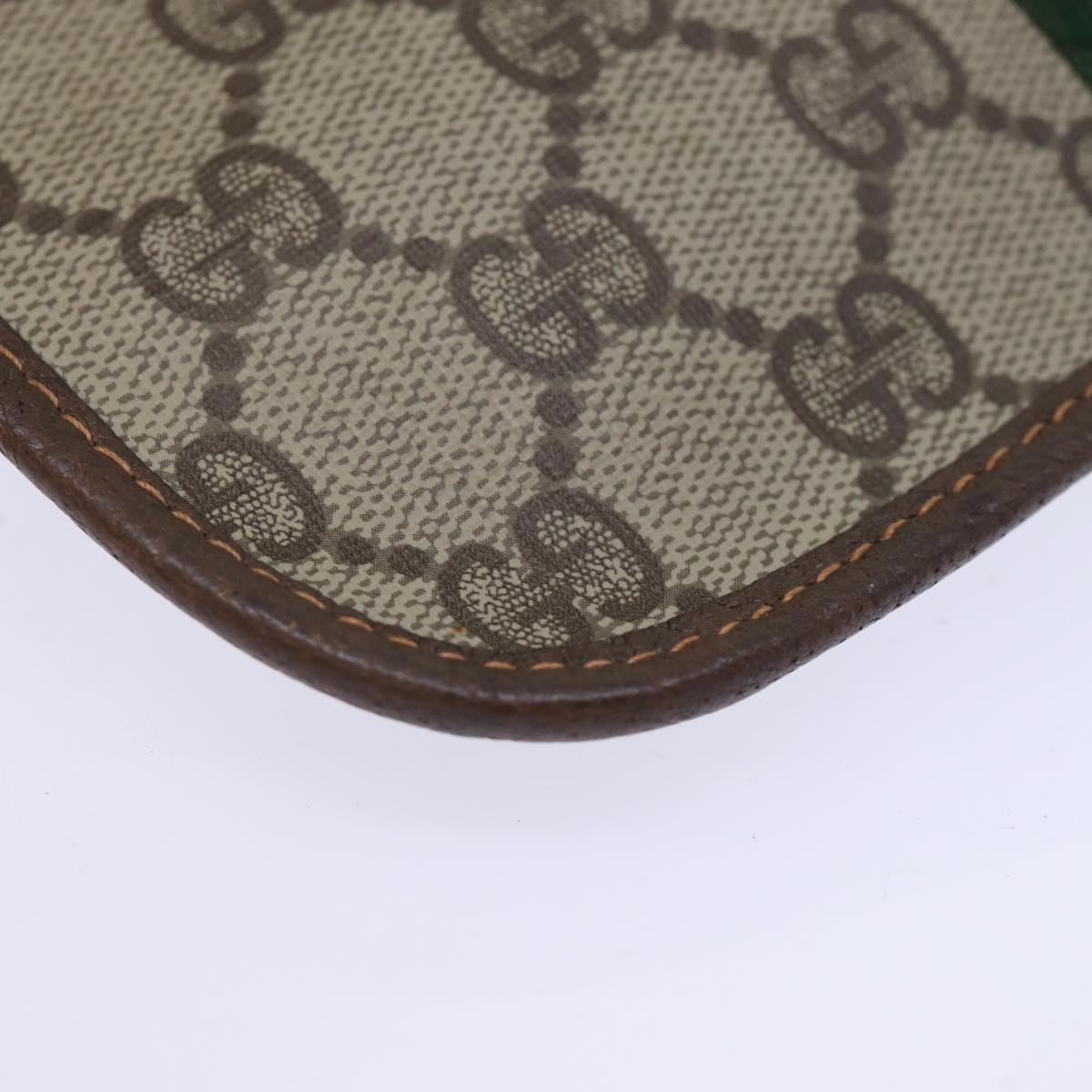 GUCCI GG Supreme Web Sherry Line Pouch PVC Beige Red 014 89 5205 72829