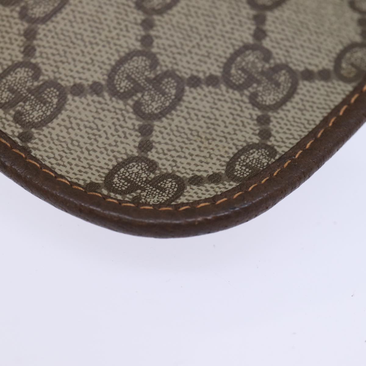 GUCCI GG Supreme Web Sherry Line Pouch PVC Beige Red 014 89 5205 72829