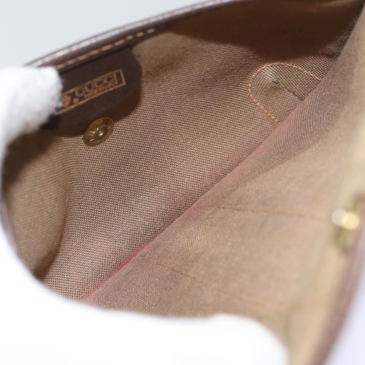 GUCCI GG Supreme Web Sherry Line Pouch PVC Beige Red 014 89 5205 72829