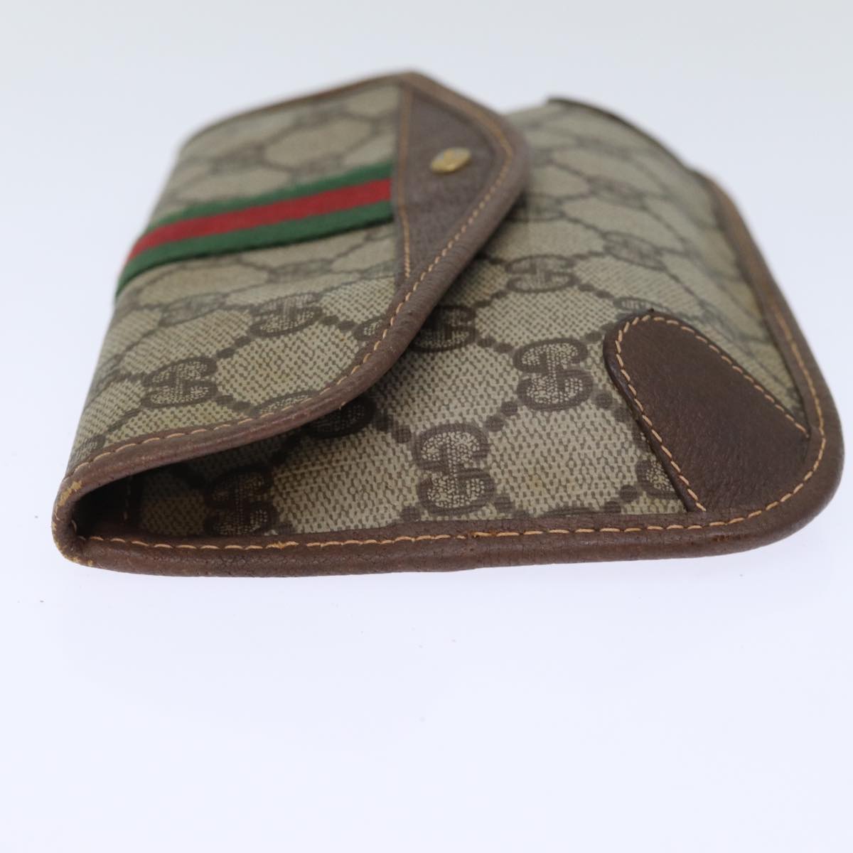 GUCCI GG Supreme Web Sherry Line Pouch PVC Beige Red 014 89 5205 72829