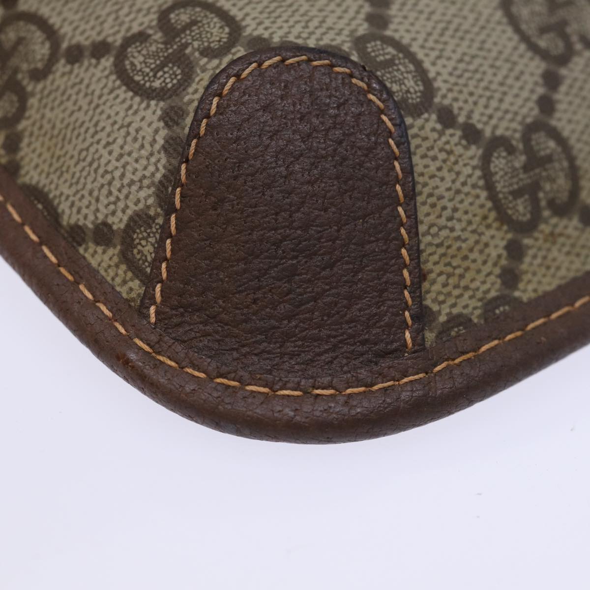 GUCCI GG Supreme Web Sherry Line Pouch PVC Beige Red 014 89 5205 72829