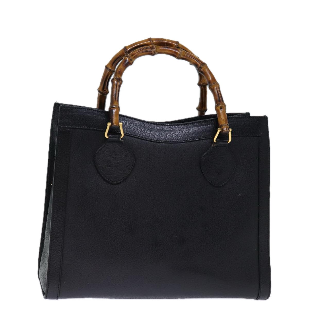 GUCCI Bamboo Hand Bag Leather Black 002 1186 0260 72838
