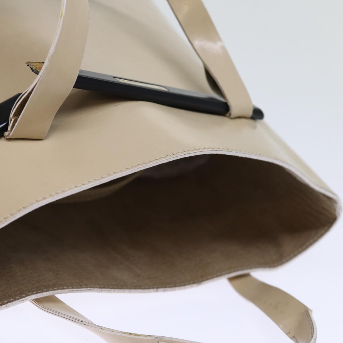 GUCCI Hand Bag Patent leather Beige 72962