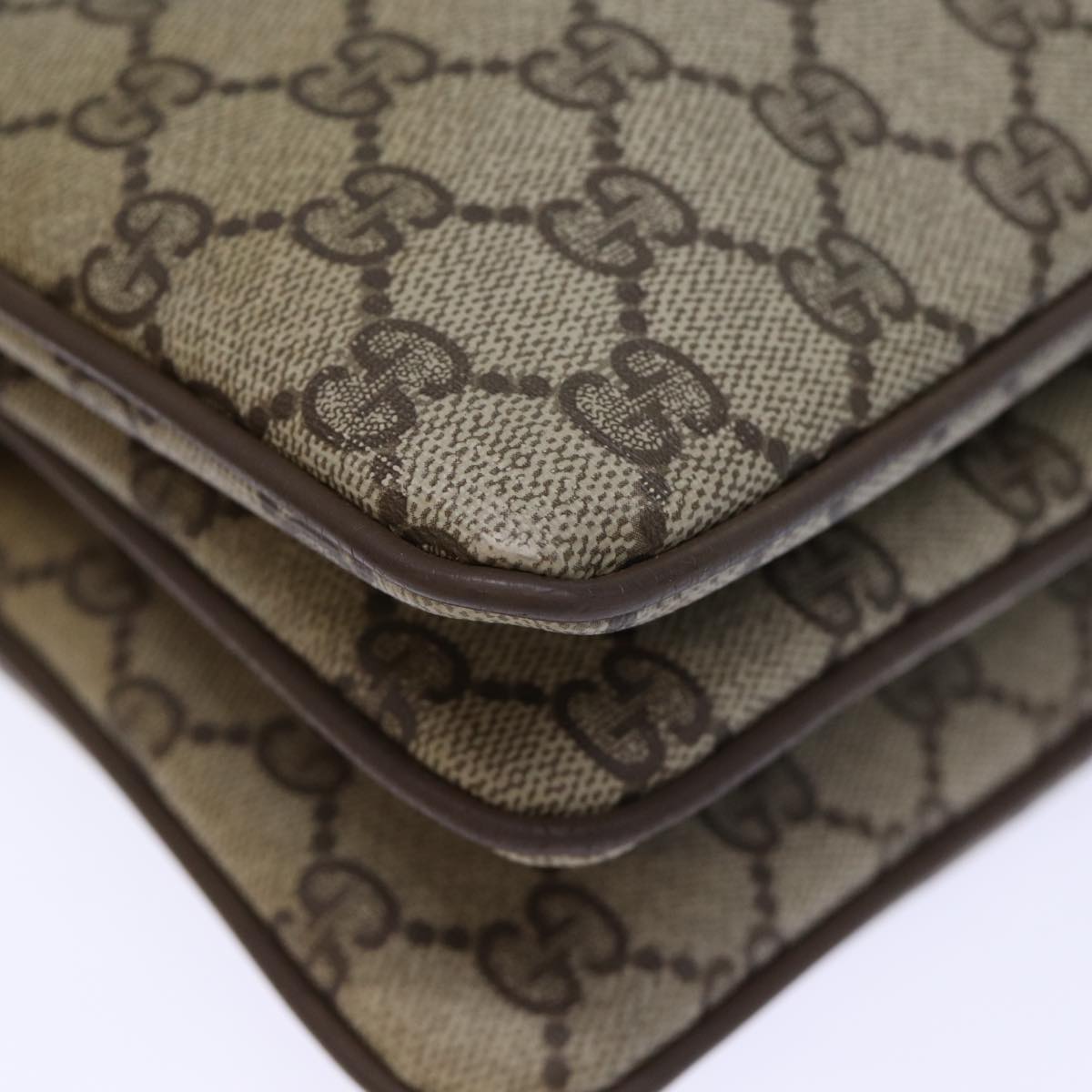 GUCCI GG Canvas Web Sherry Line Shoulder Bag PVC Beige Green Red 72965