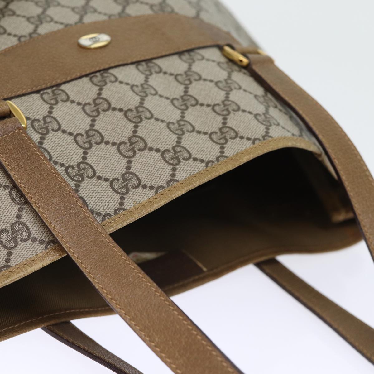 GUCCI GG Canvas Tote Bag PVC Beige 72966