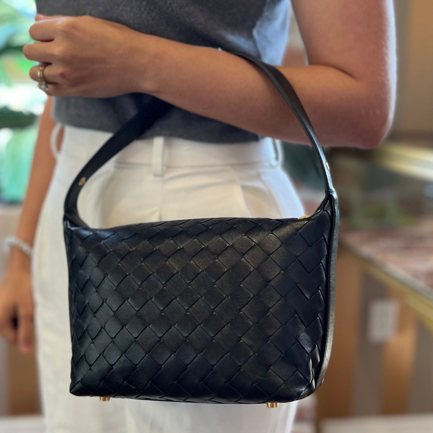 BOTTEGA VENETA Mini Wallace Intrecciato Leather Shoulder Bag