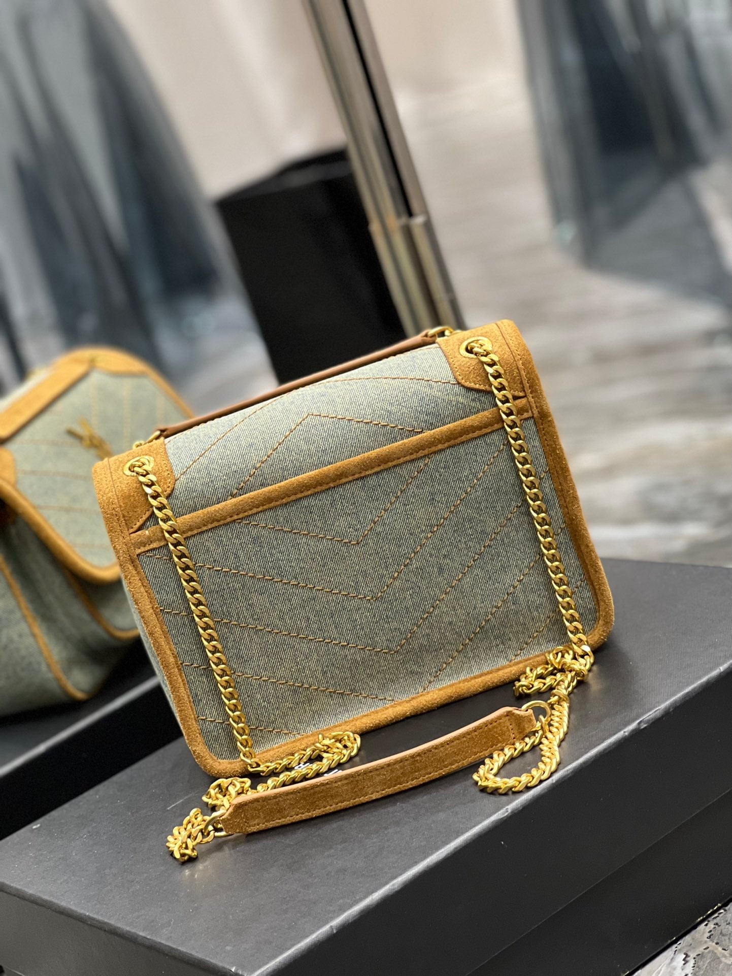 GLAMI Niki Mini Chain Bag In Canvas For Women 8.6in/22cm YSL