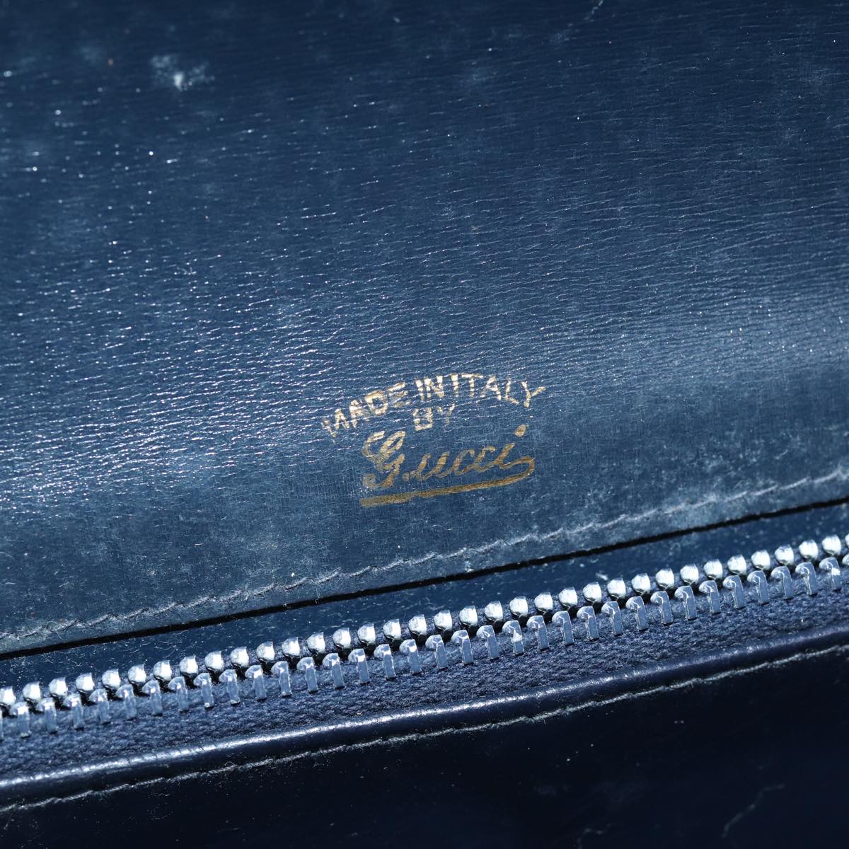 GUCCI Micro GG Canvas Shoulder Bag Navy 73031