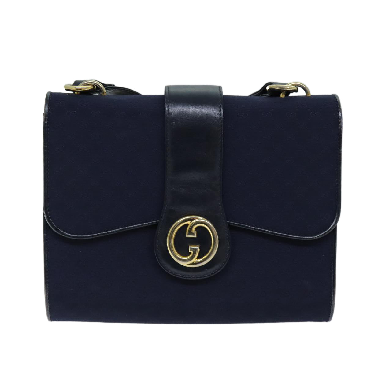 GUCCI Micro GG Canvas Shoulder Bag Navy 73031
