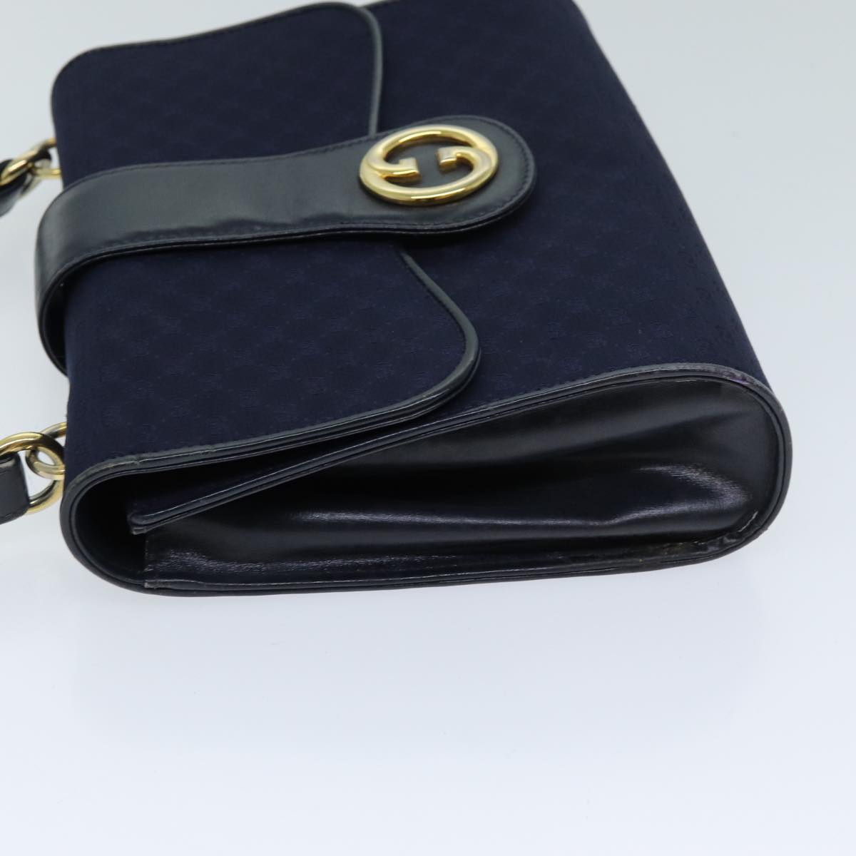 GUCCI Micro GG Canvas Shoulder Bag Navy 73031