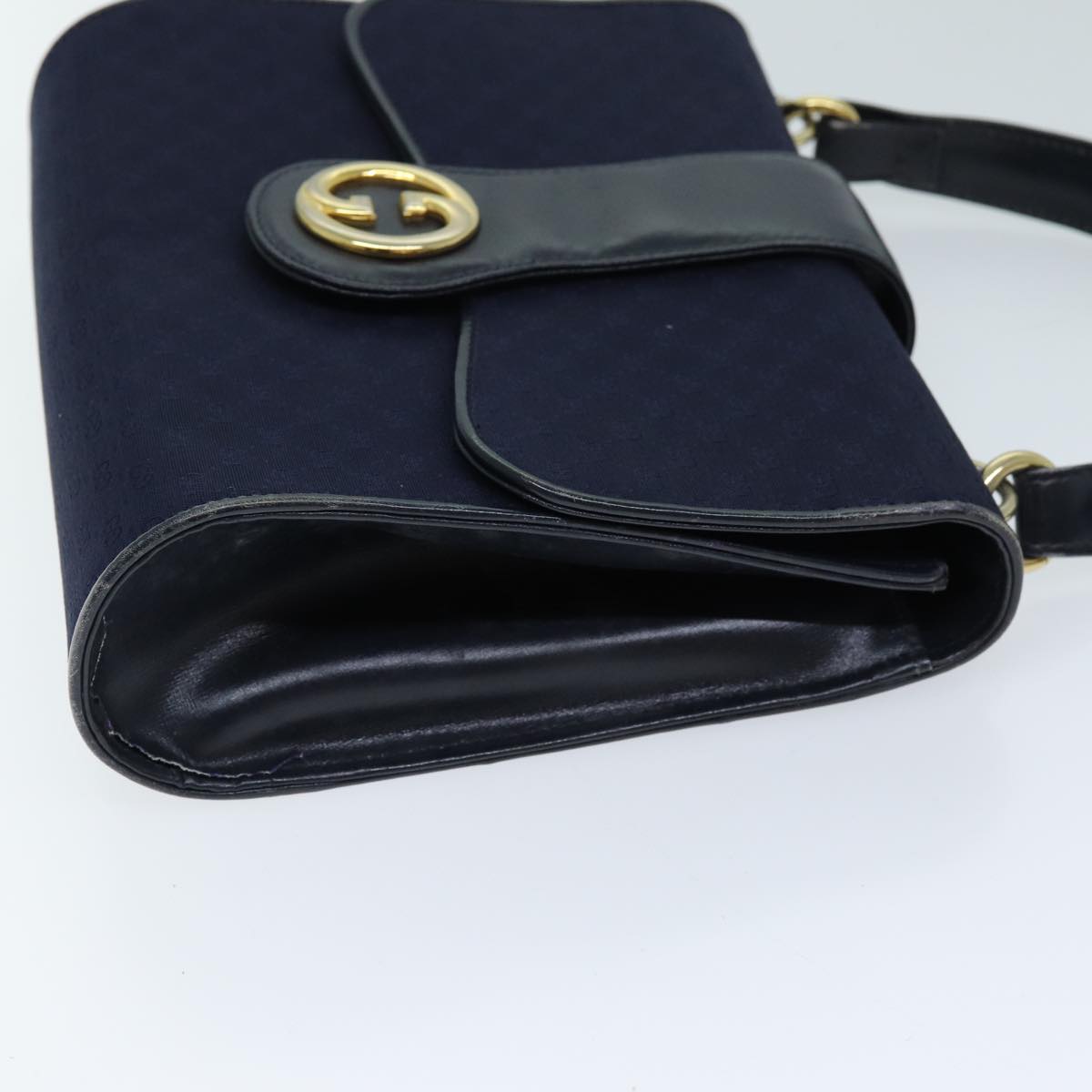 GUCCI Micro GG Canvas Shoulder Bag Navy 73031