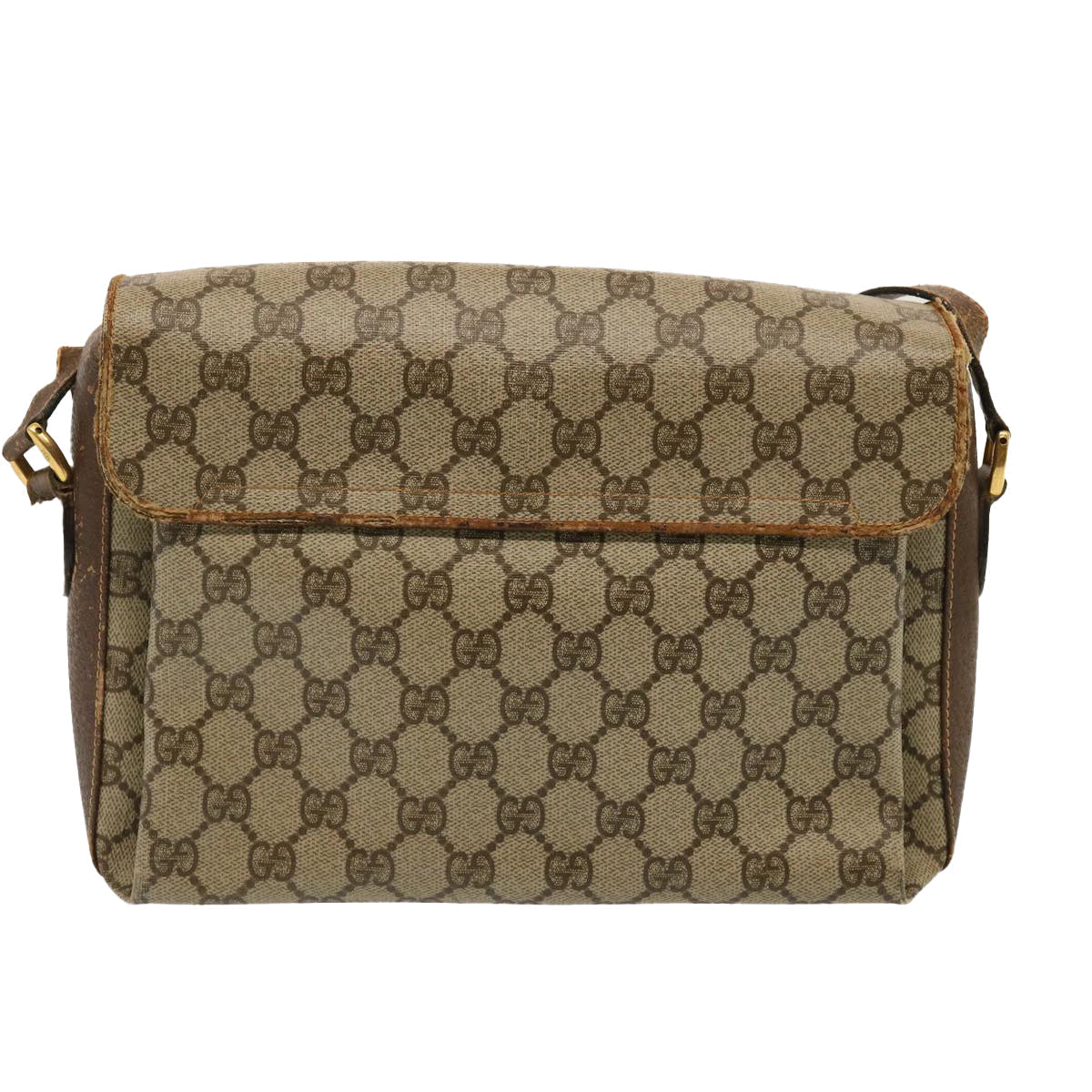 GUCCI GG Supreme Web Sherry Line Shoulder Bag PVC Beige 904 02 084 73034